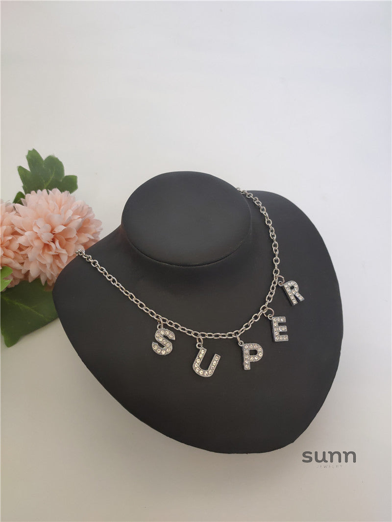 Britain Crystal Word Necklace [YYLGNWQC]