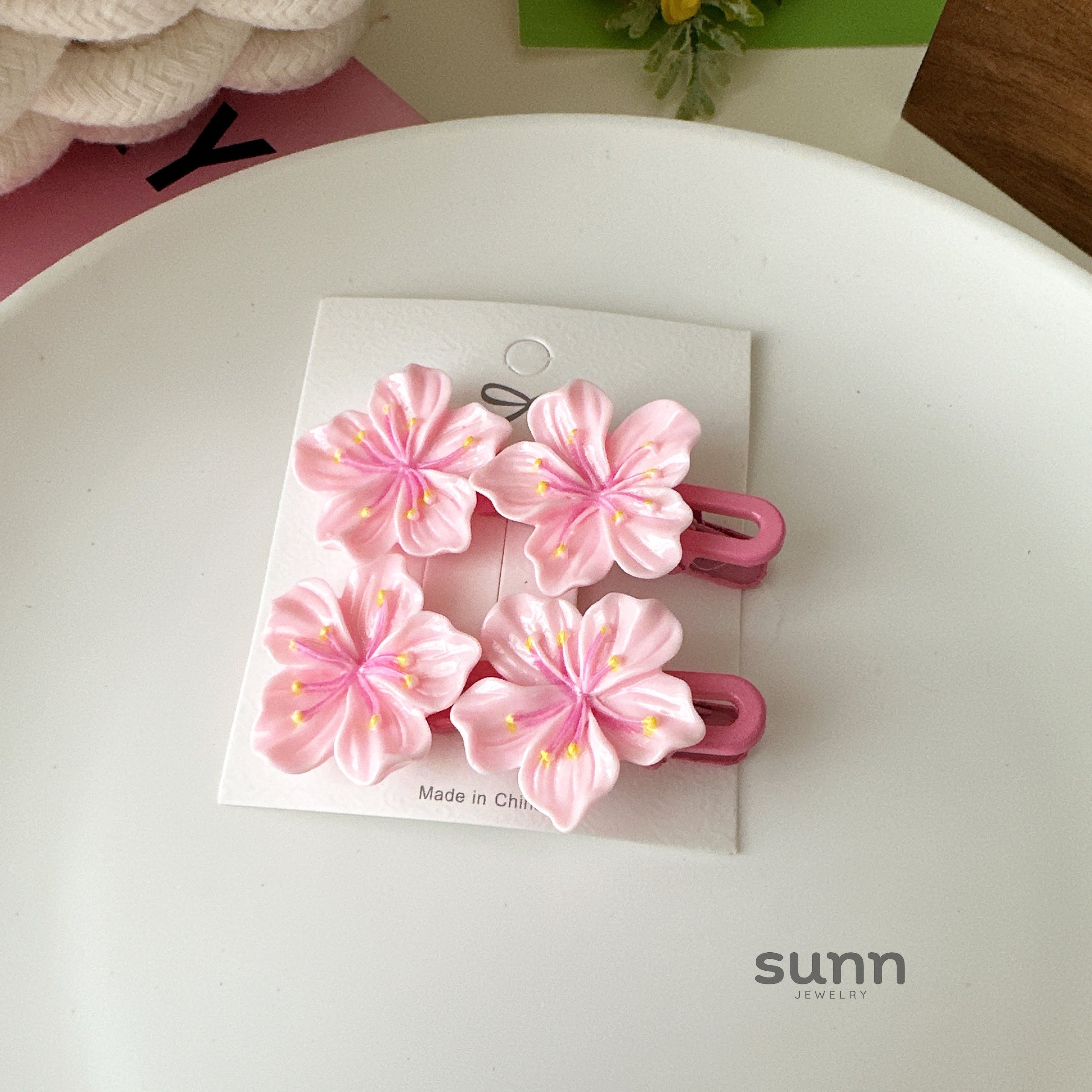 Britany Pink Blossom Hairpin [QV5WX9IP]