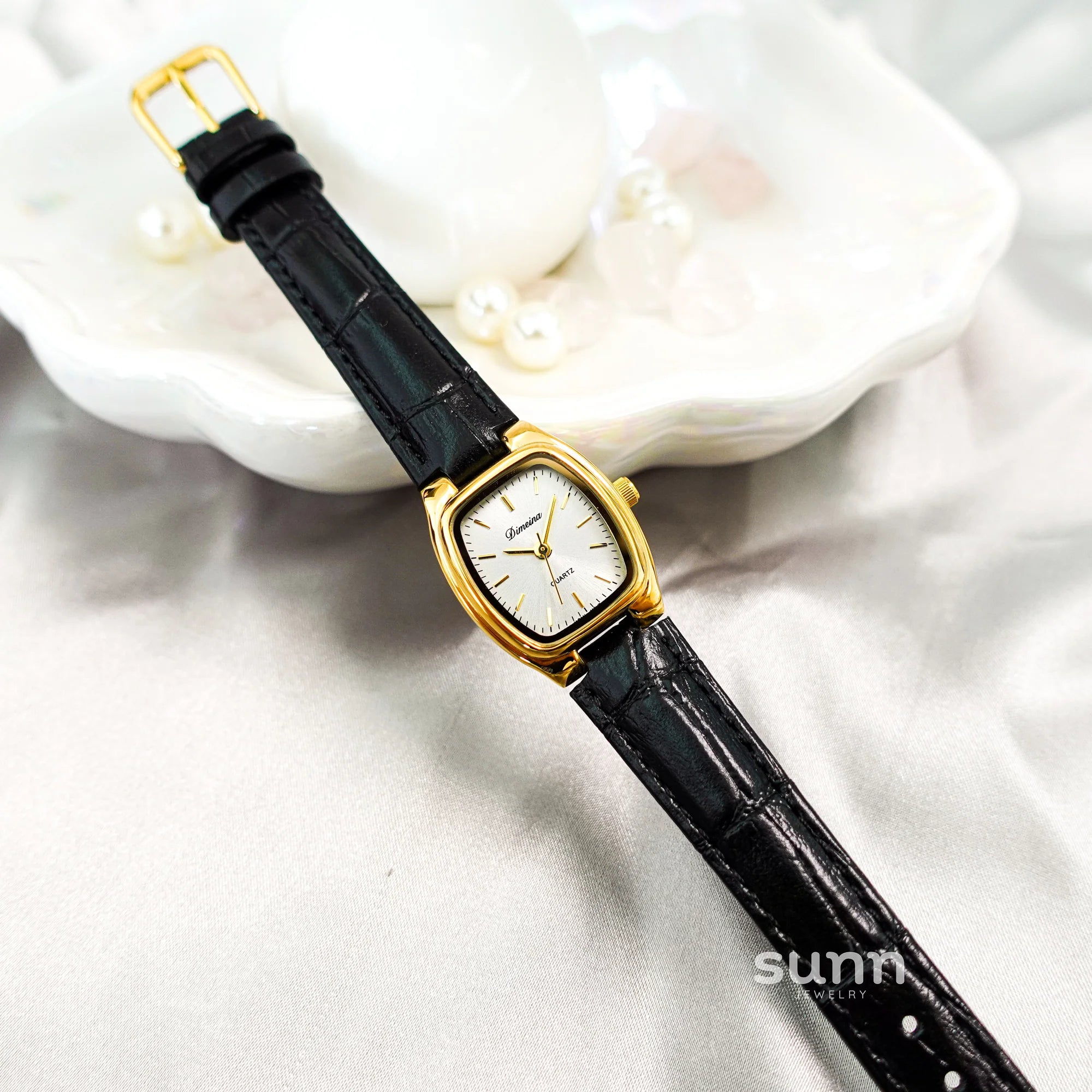 Britney Tonneau Leather Watch