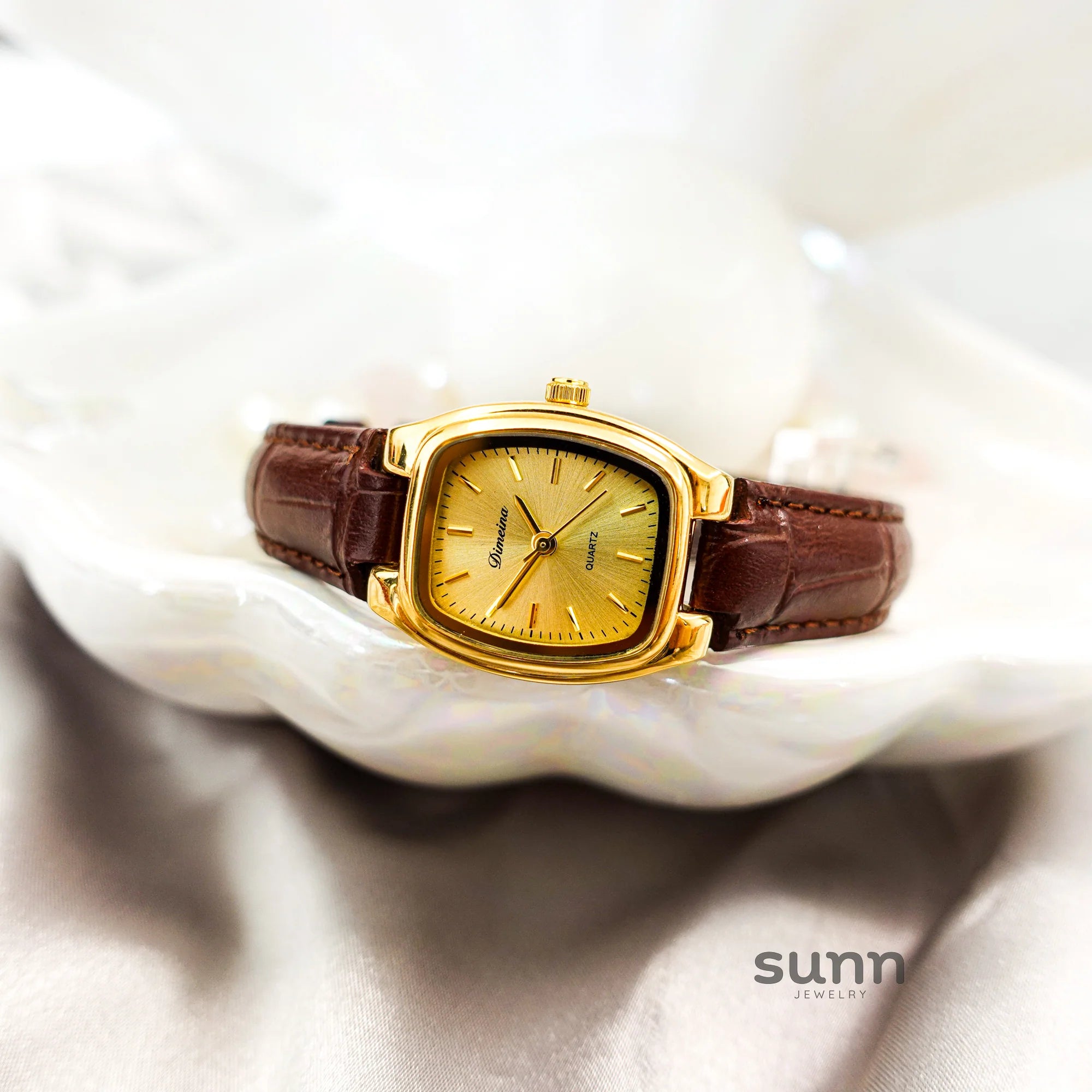 Britney Tonneau Leather Watch