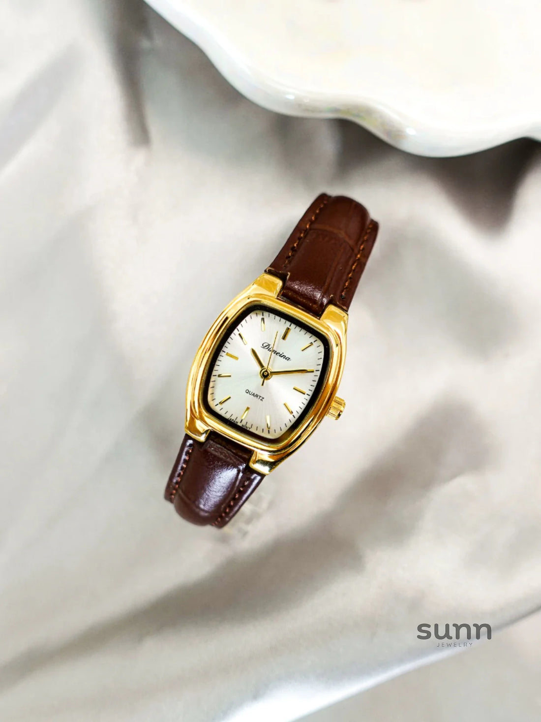 Britney Tonneau Leather Watch