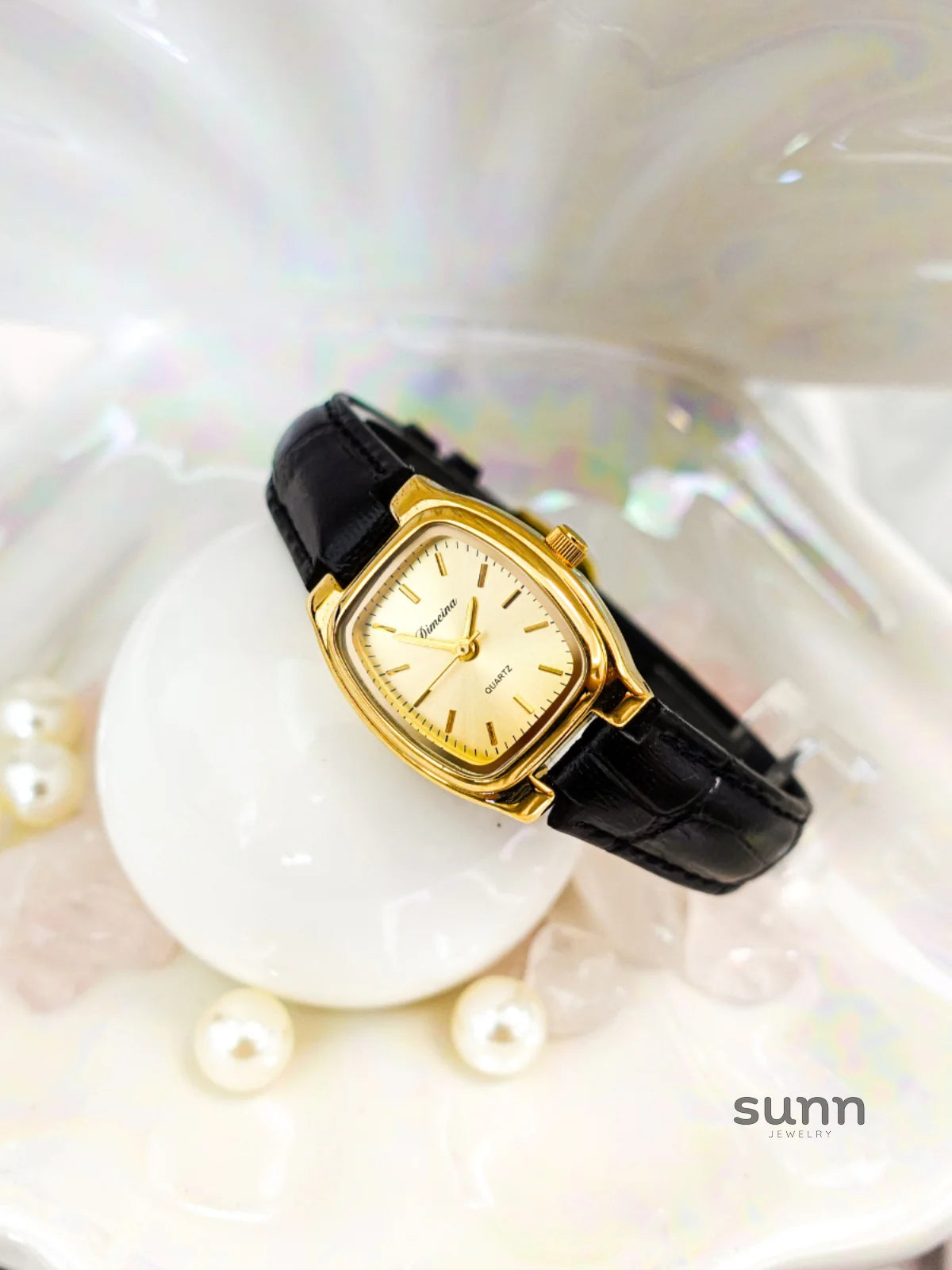 Britney Tonneau Leather Watch