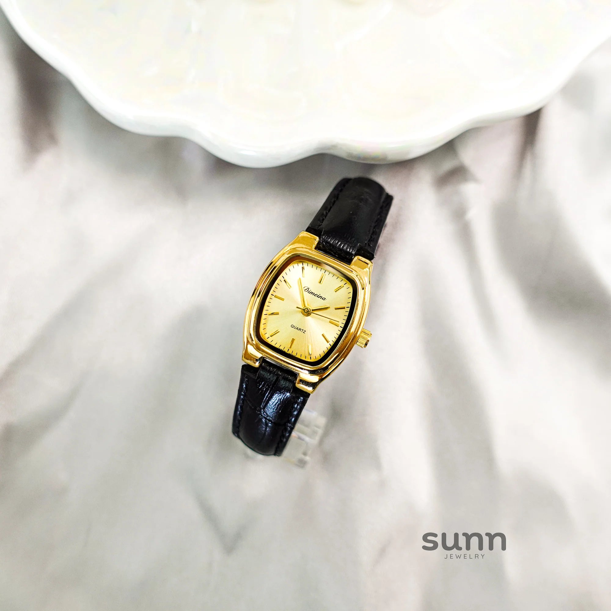 Britney Tonneau Leather Watch