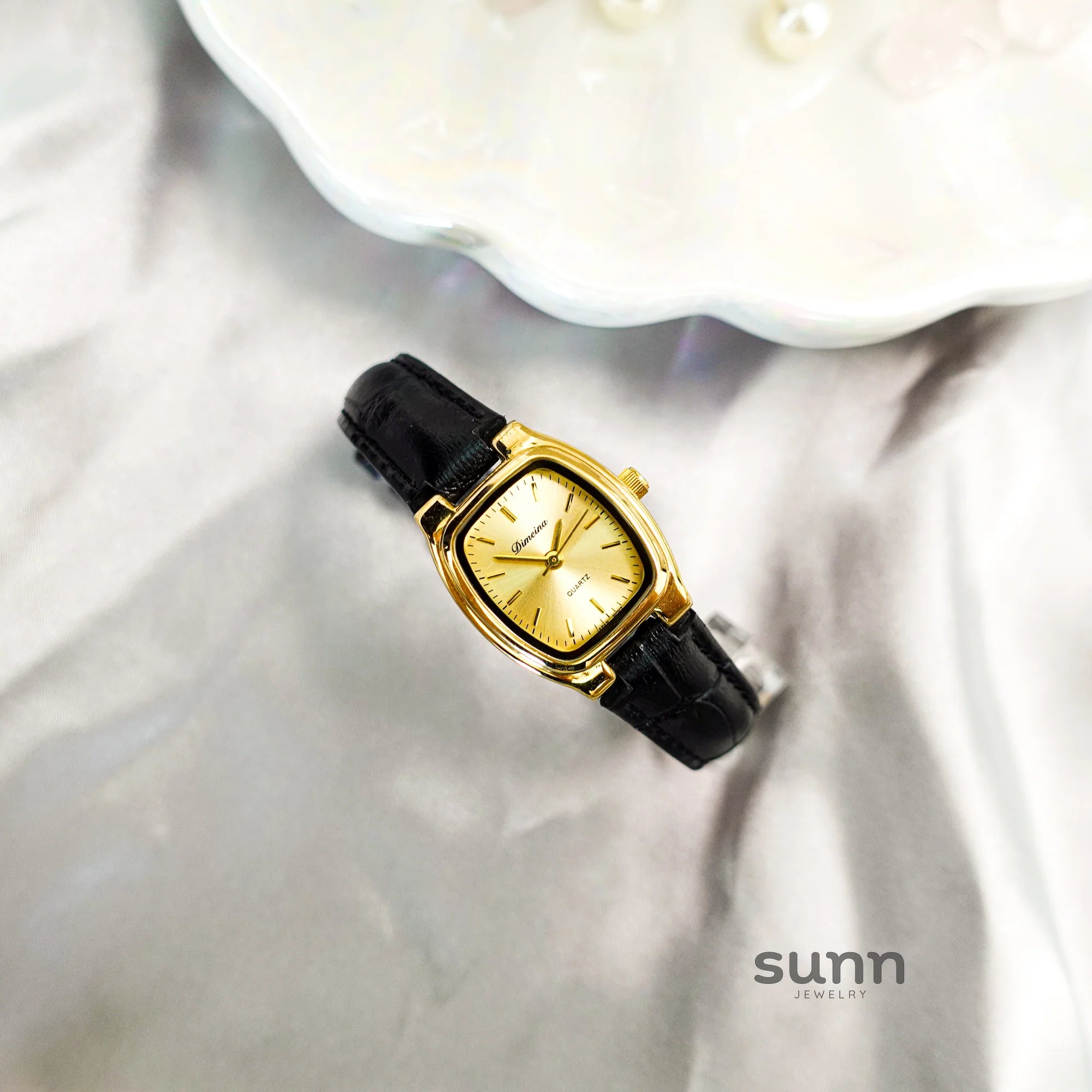 Britney Tonneau Leather Watch