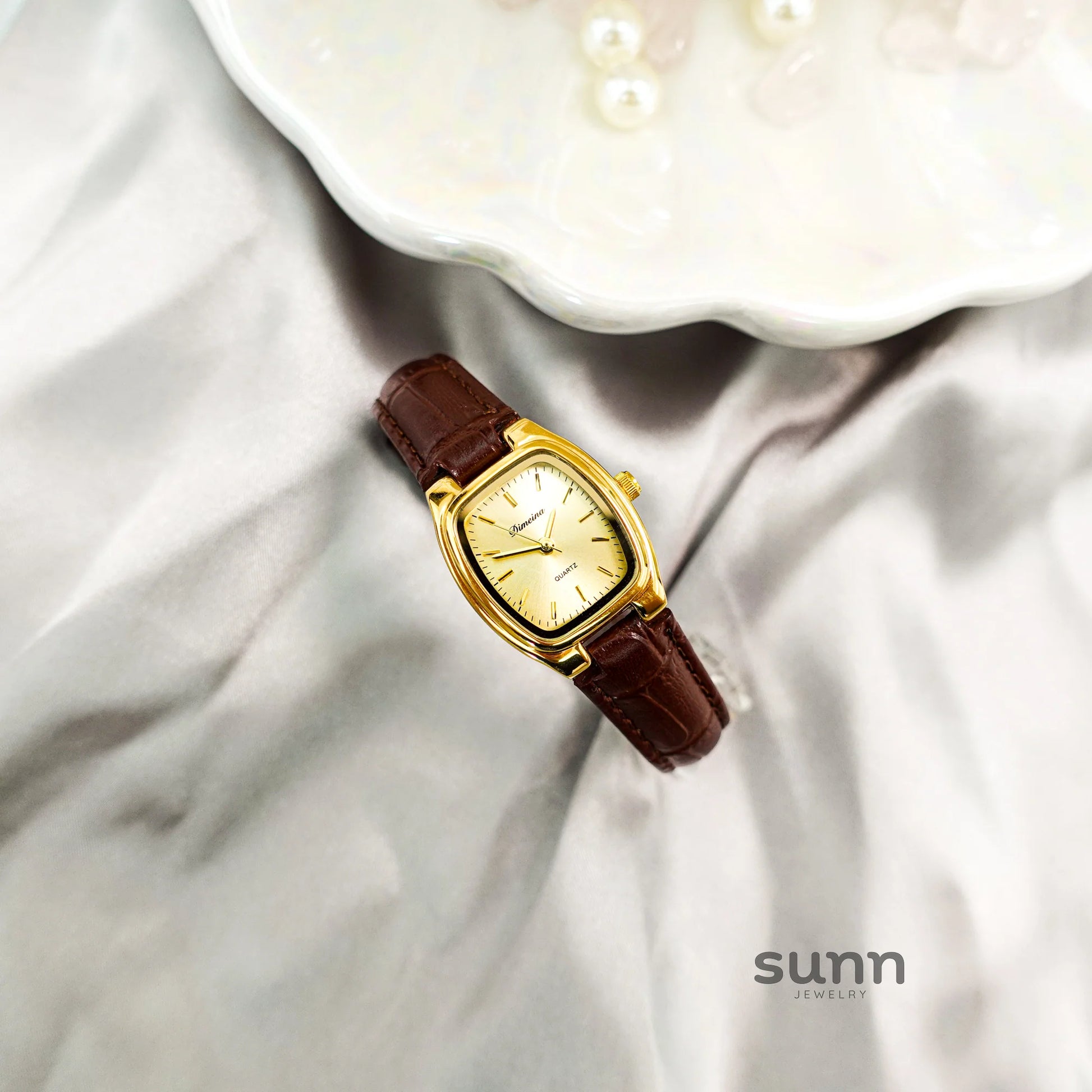 Britney Tonneau Leather Watch