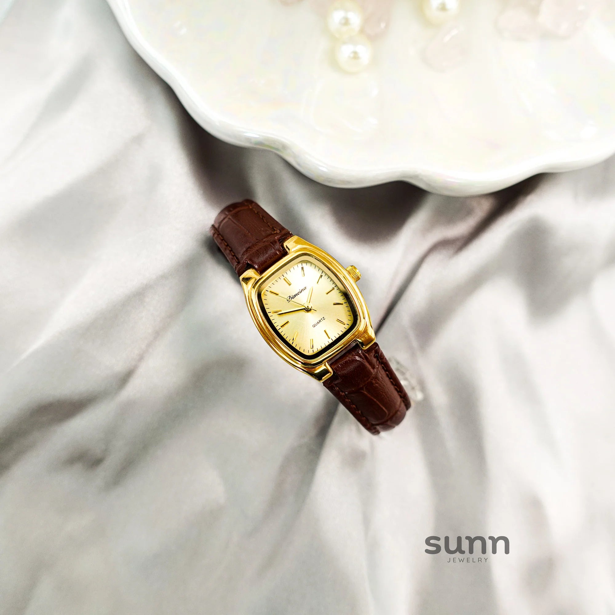 Britney Tonneau Leather Watch