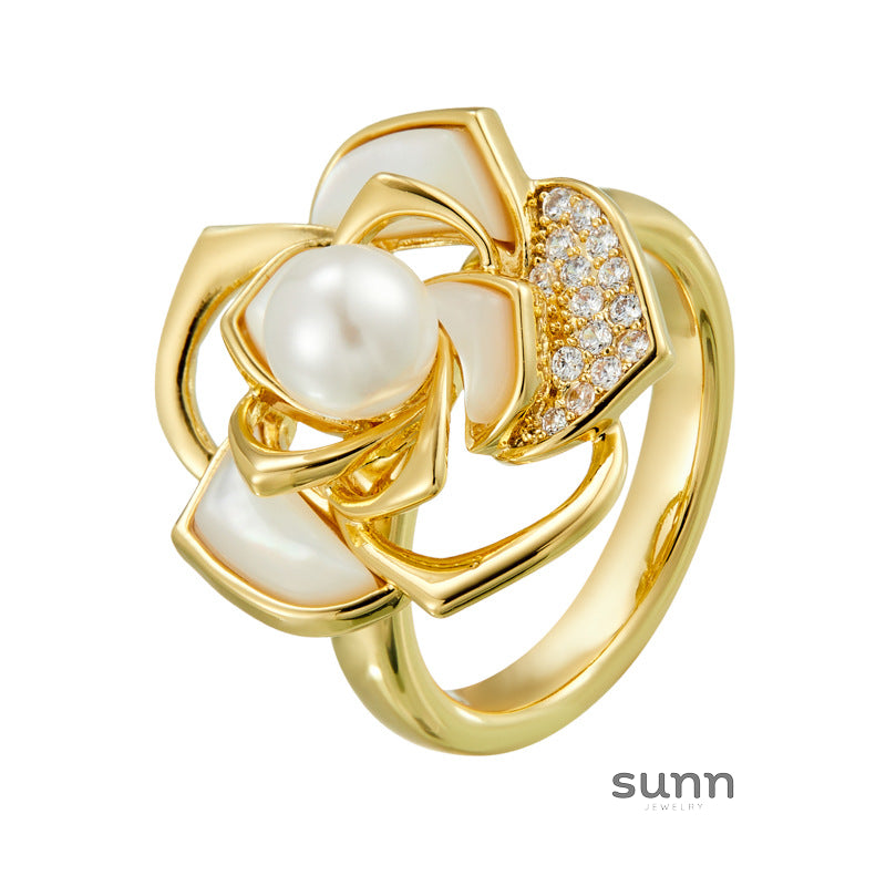 Brittney Camellia Bloom Ring [GVQ16SNY]