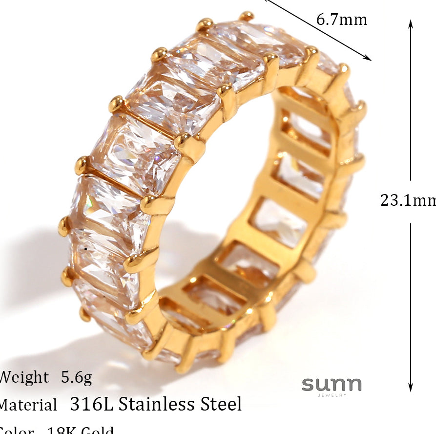 Bronwyn Square Zircon Ring [EG4M4VQM]