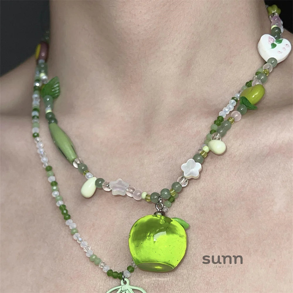 Brookelyn Green Apple Charm Necklace