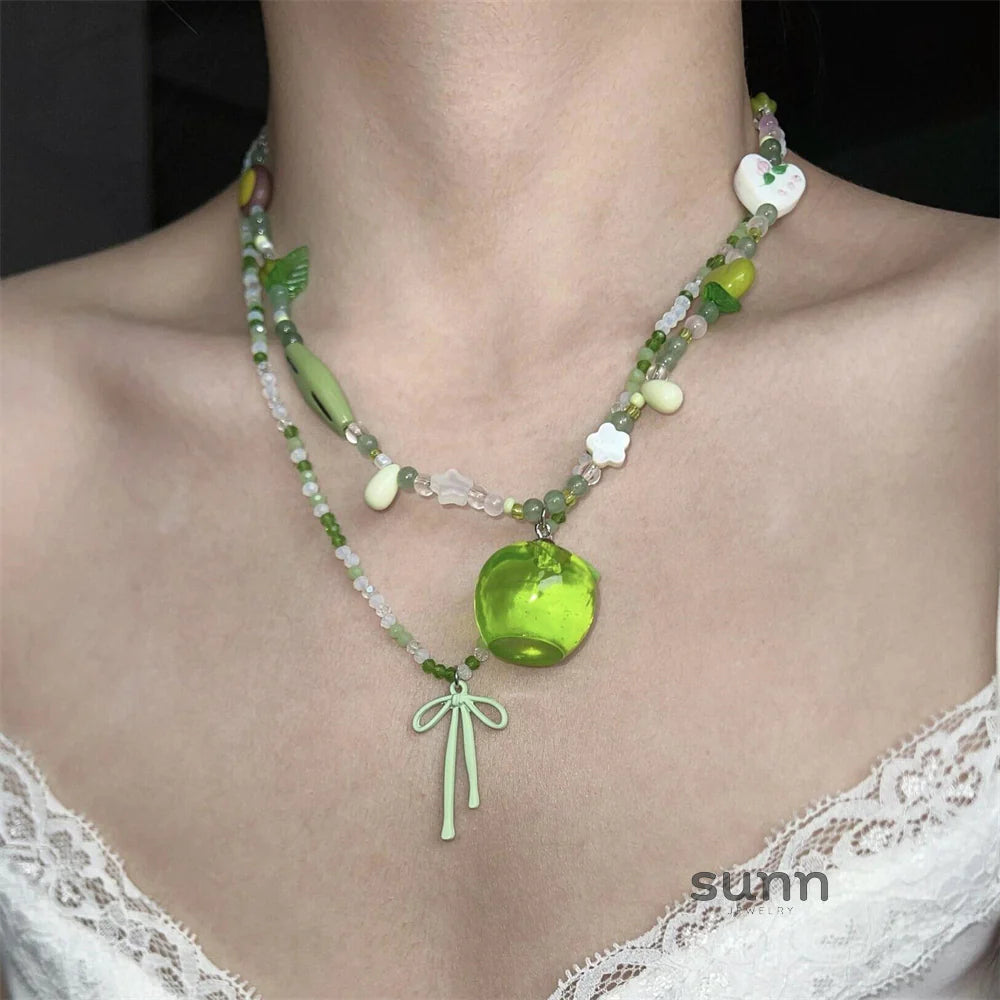 Brookelyn Green Apple Charm Necklace