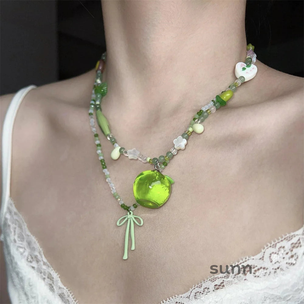 Brookelyn Green Apple Charm Necklace