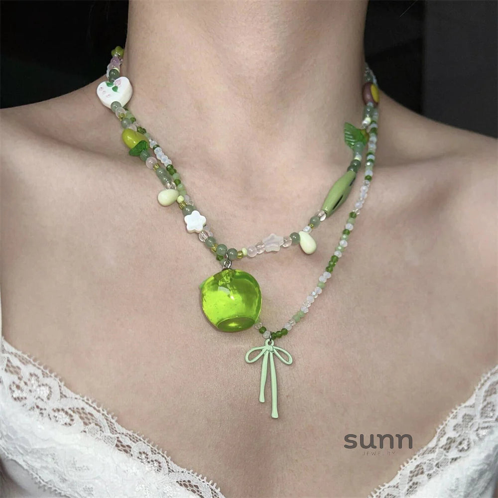Brookelyn Green Apple Charm Necklace