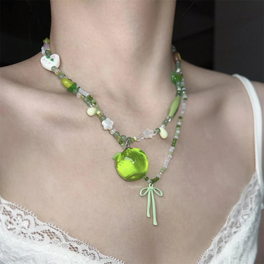 Brookelyn Green Apple Charm Necklace
