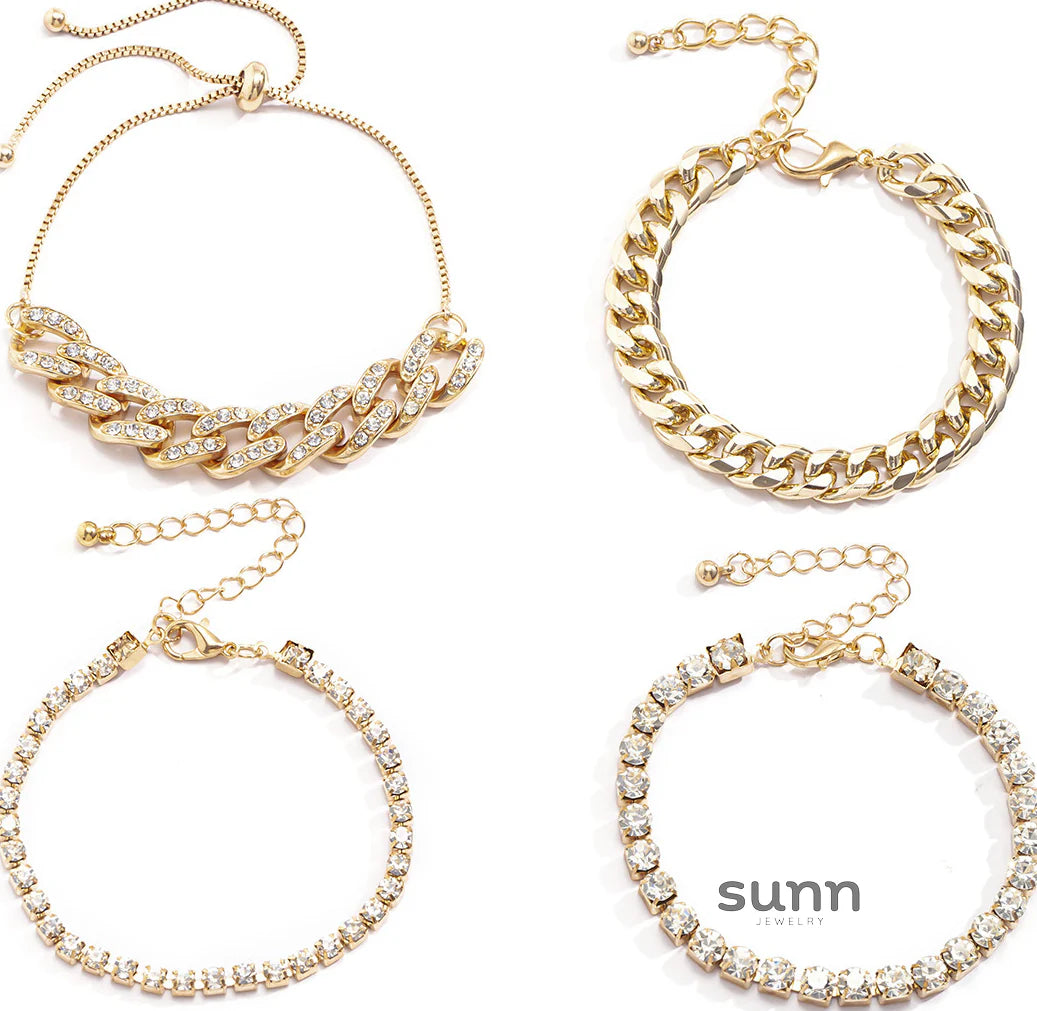 Brookelyn Pave Cuban Bracelet Set