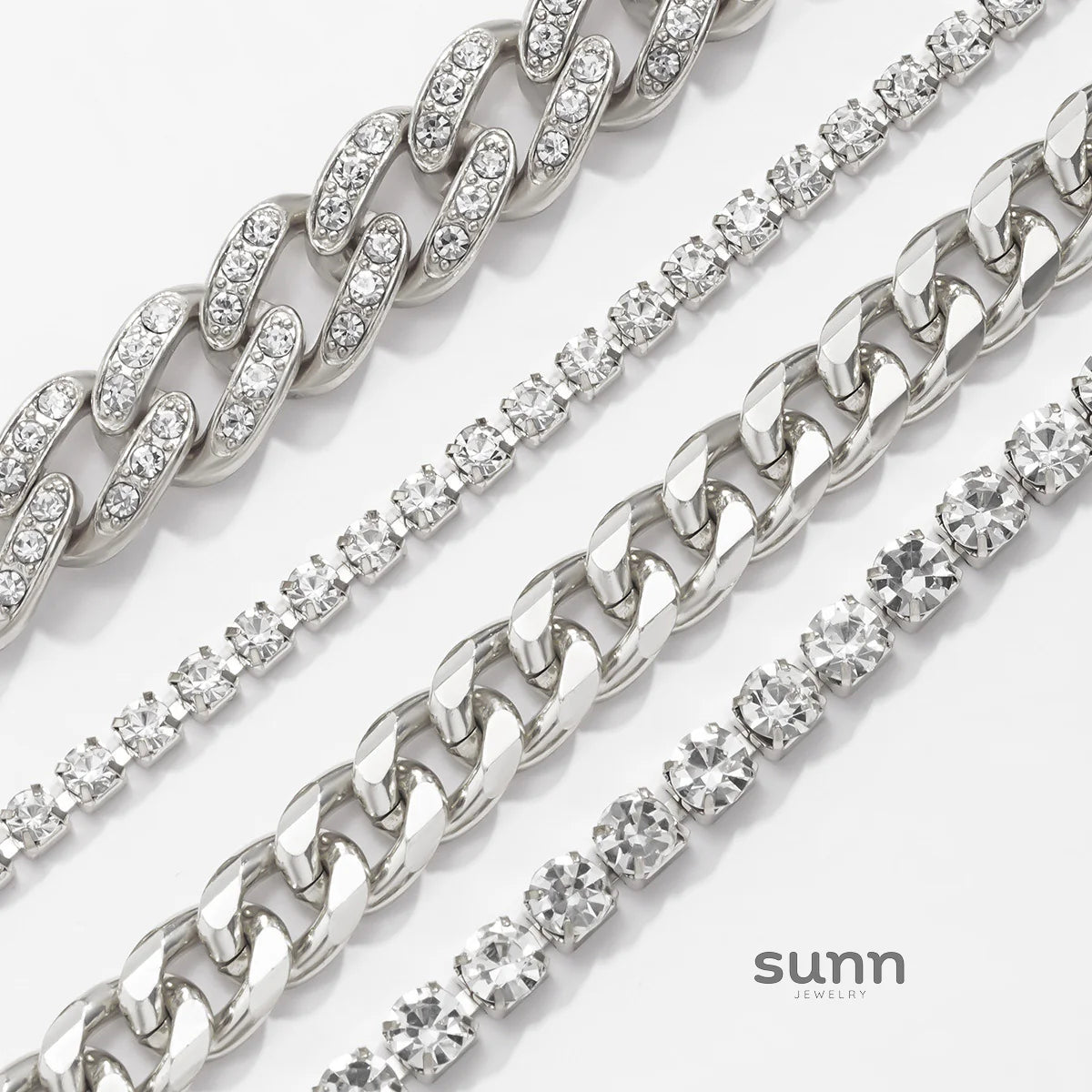 Brookelyn Pave Cuban Bracelet Set