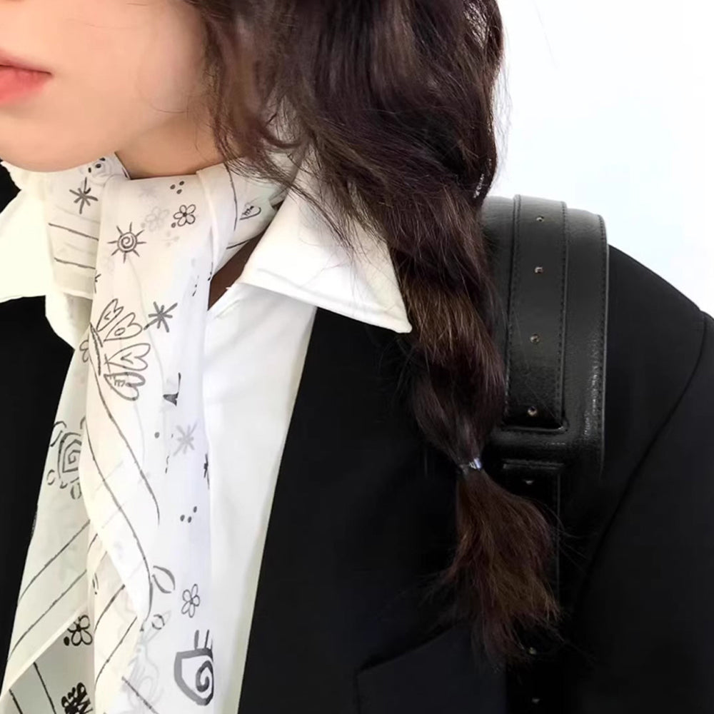 Bruchy Floral Graffiti Scarf [6ZY8W13H]