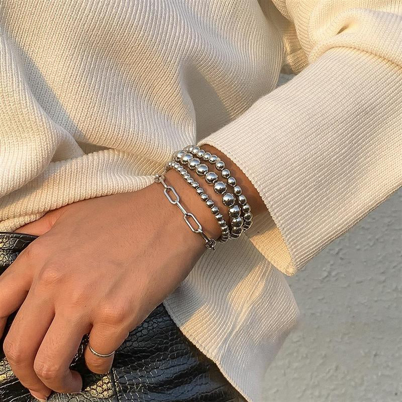 Bruchy Punk Silver Bracelet Set