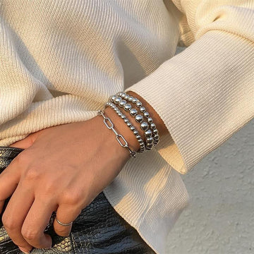 Bruchy Punk Silver Bracelet Set