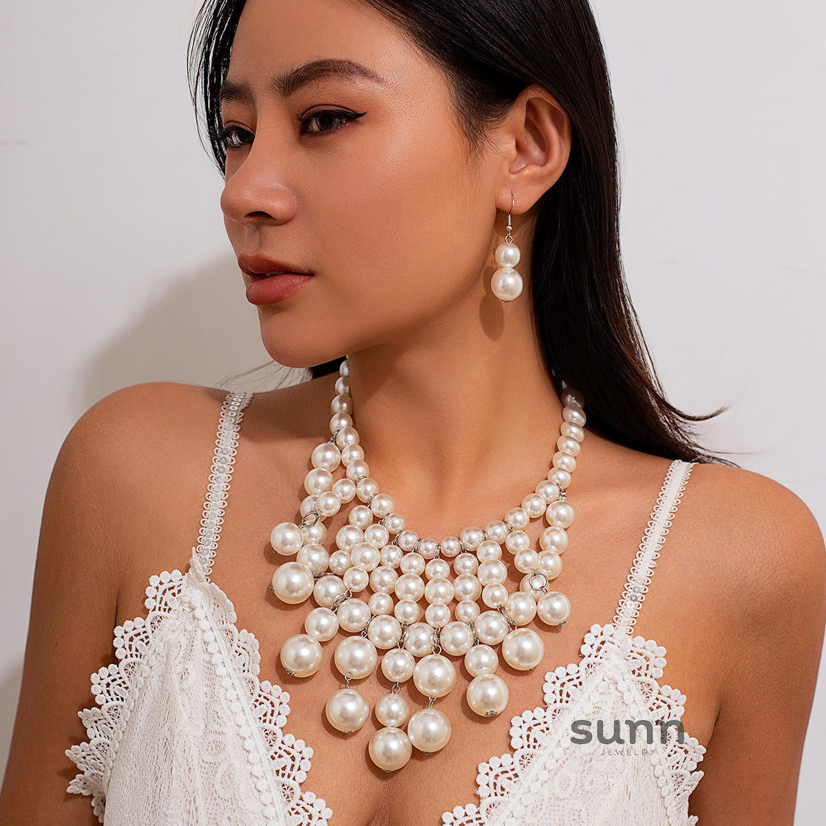 Bryce Pearl Tassel Necklace Set [FUQ7WS24]