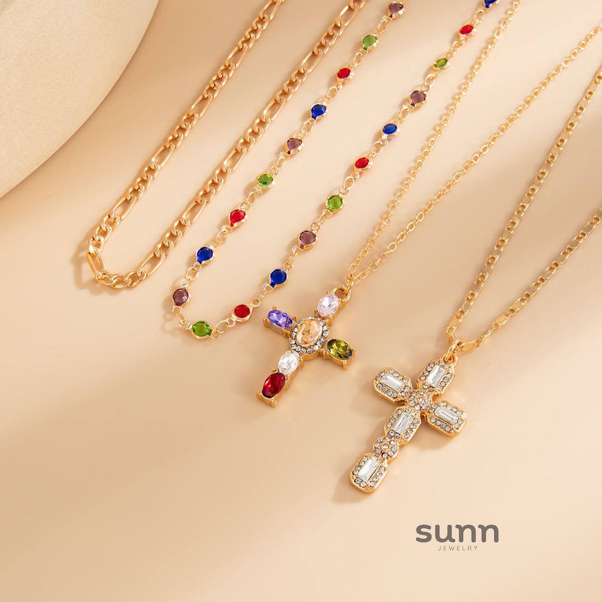 Brynlee Layered Tassel Cross Necklace [Z02POO2A]