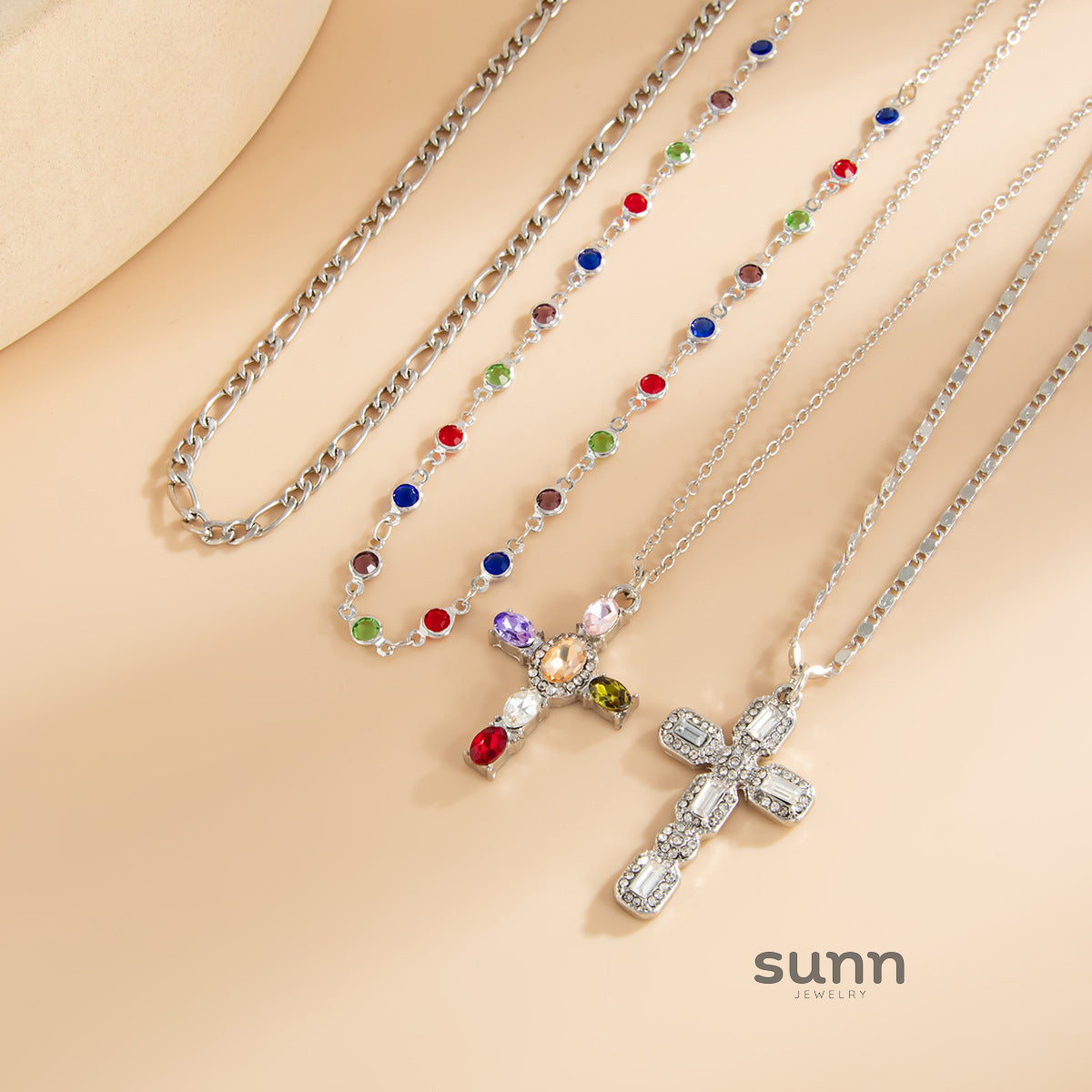 Brynlee Layered Tassel Cross Necklace [QOUQB1HS]