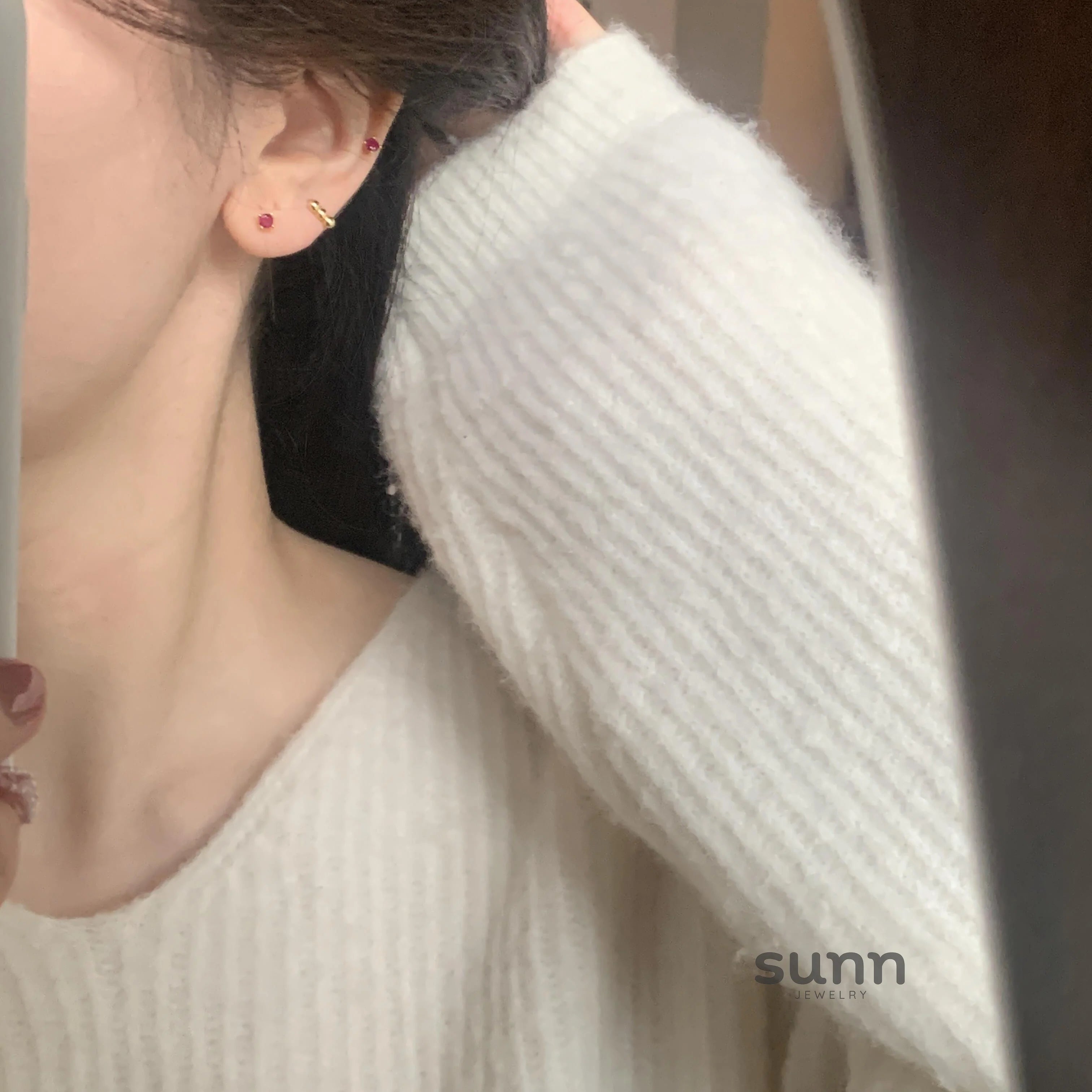 Brynnlee Sparkling Red Zirconia Studs
