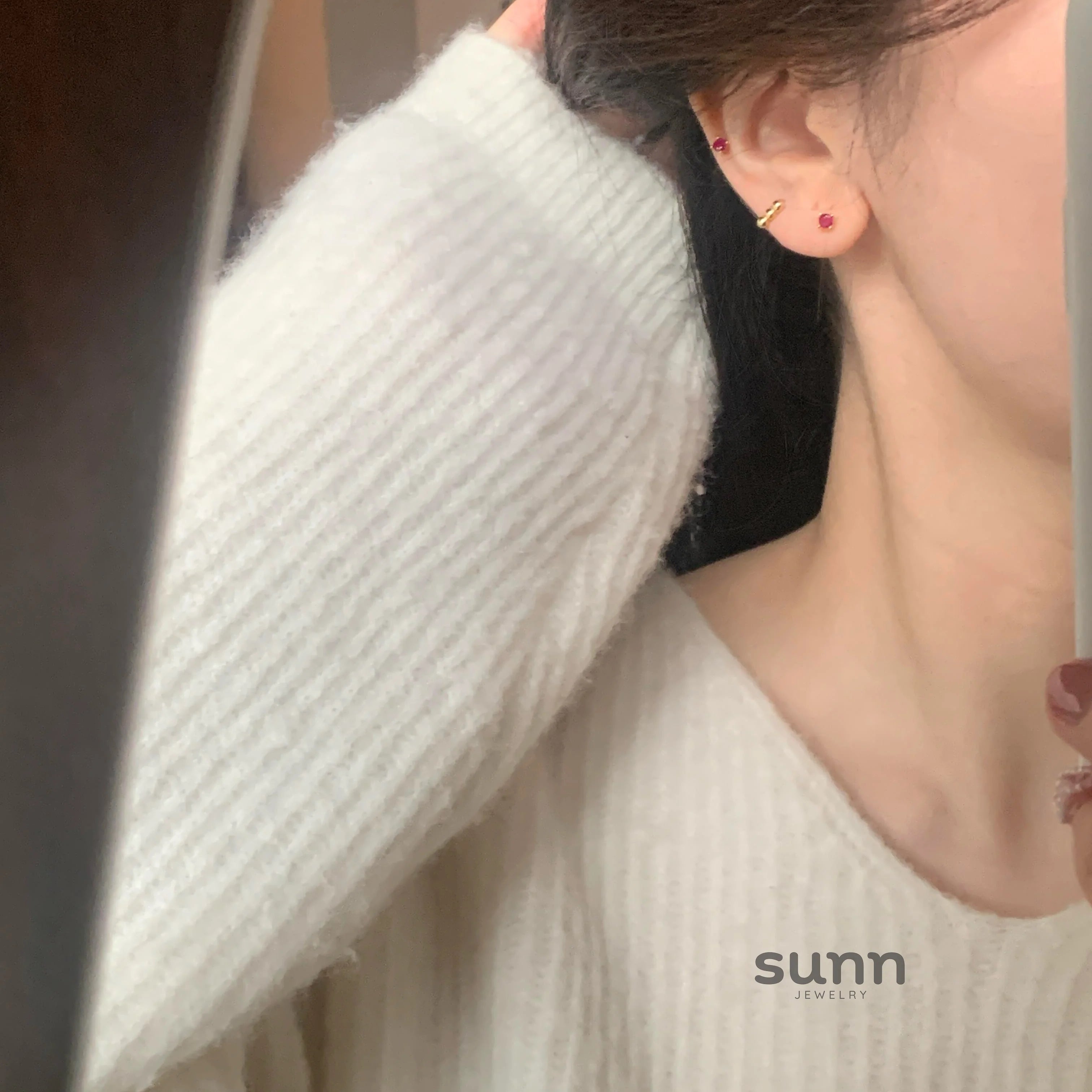Brynnlee Sparkling Red Zirconia Studs