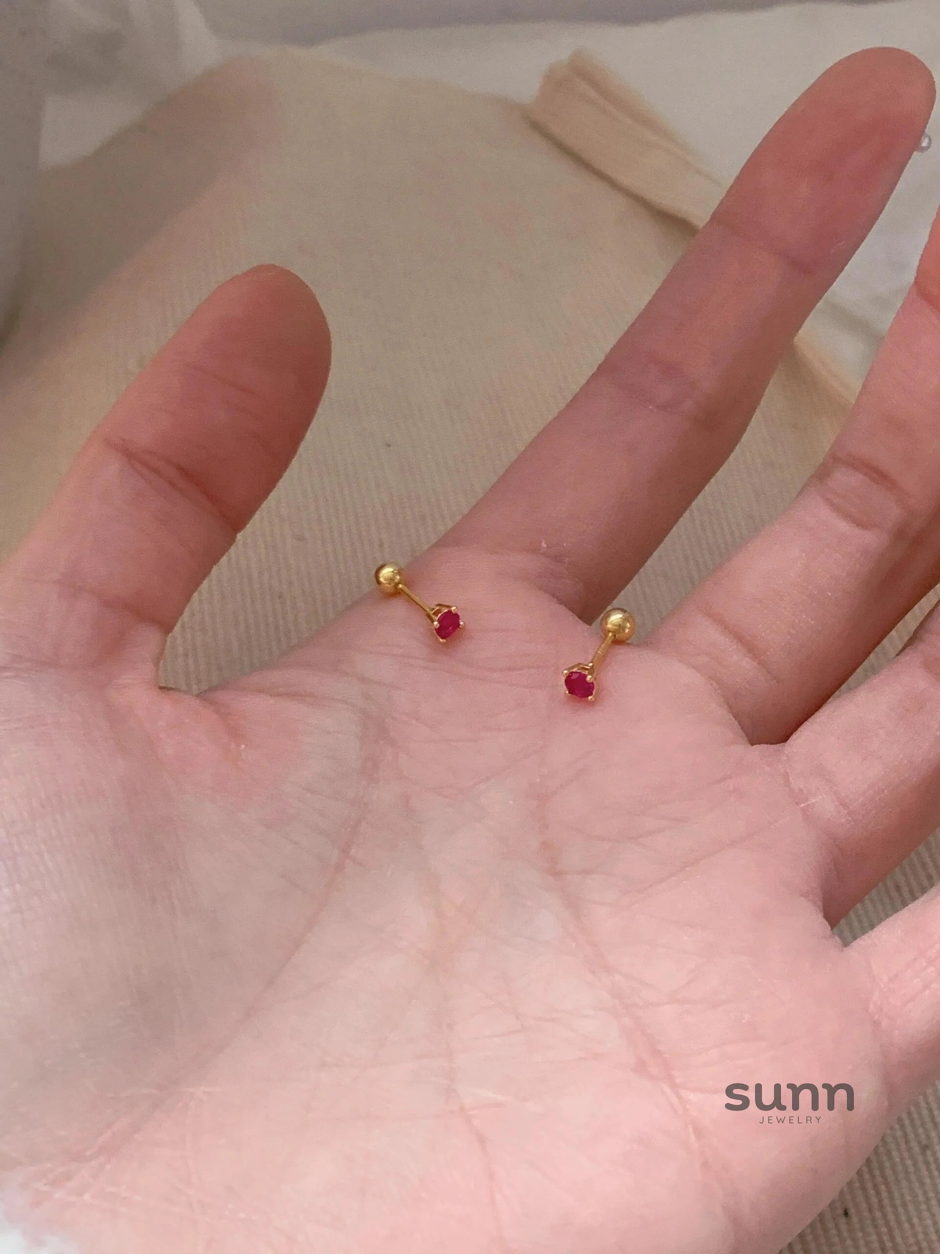 Brynnlee Sparkling Red Zirconia Studs