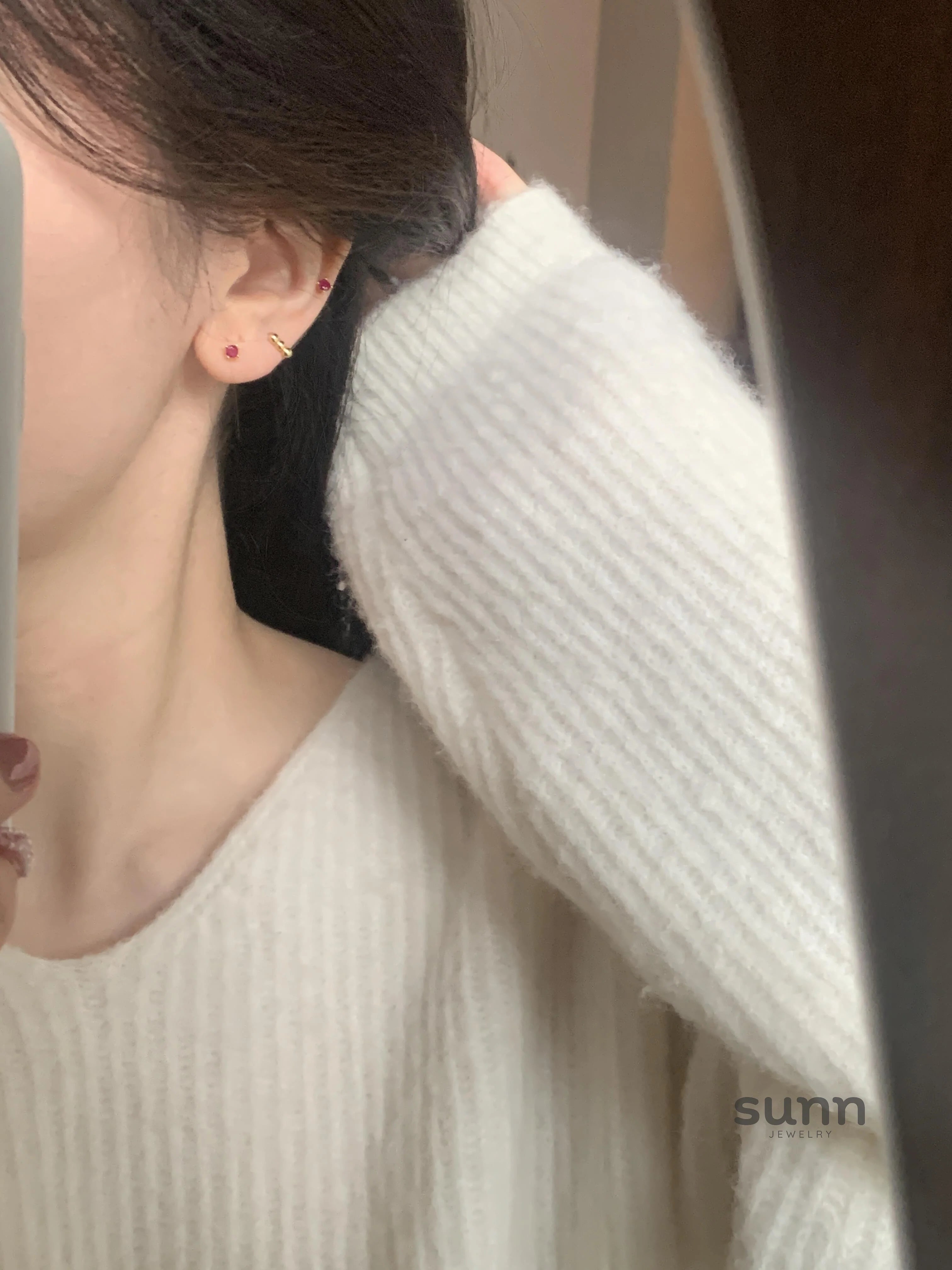 Brynnlee Sparkling Red Zirconia Studs