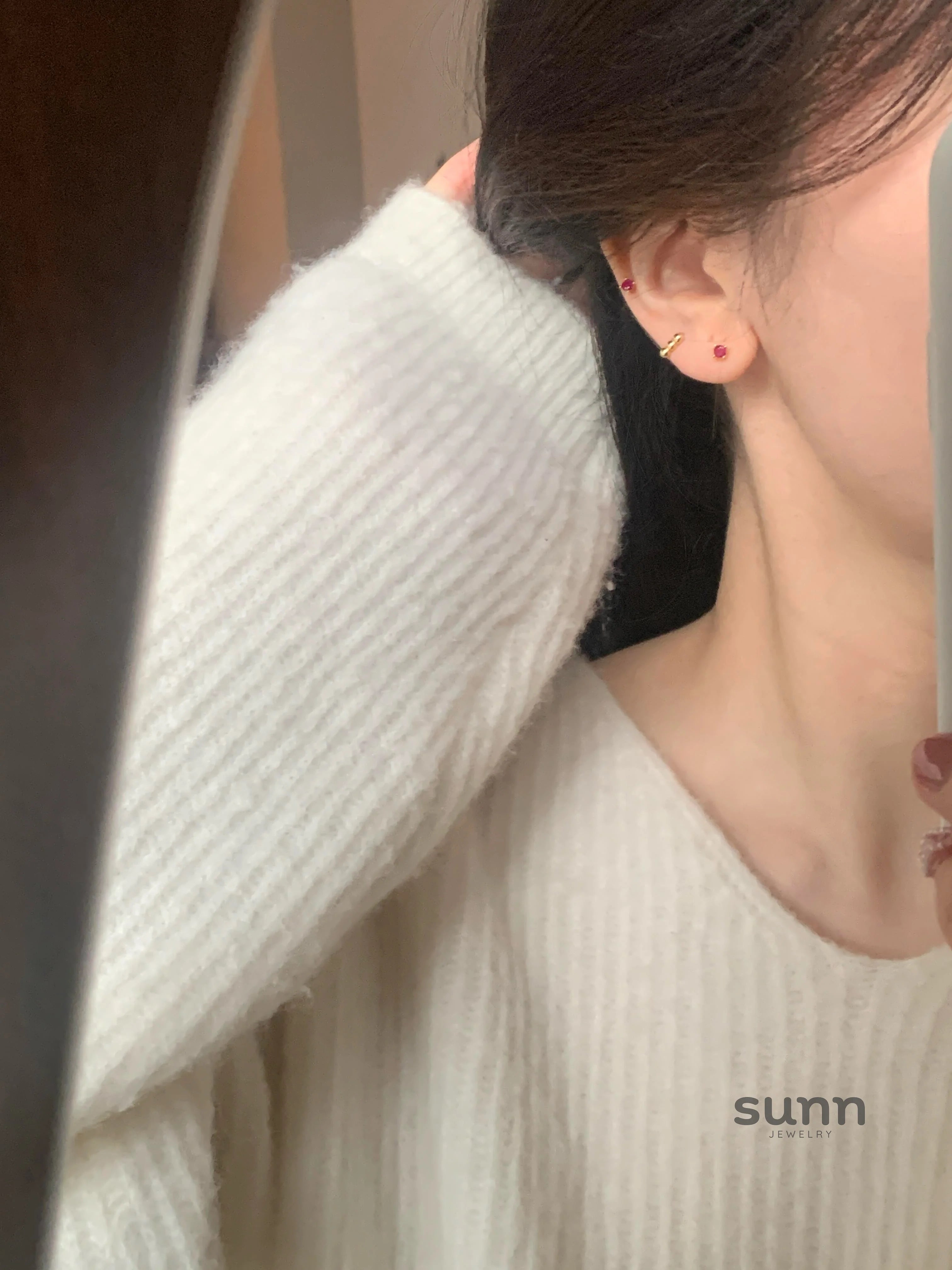 Brynnlee Sparkling Red Zirconia Studs