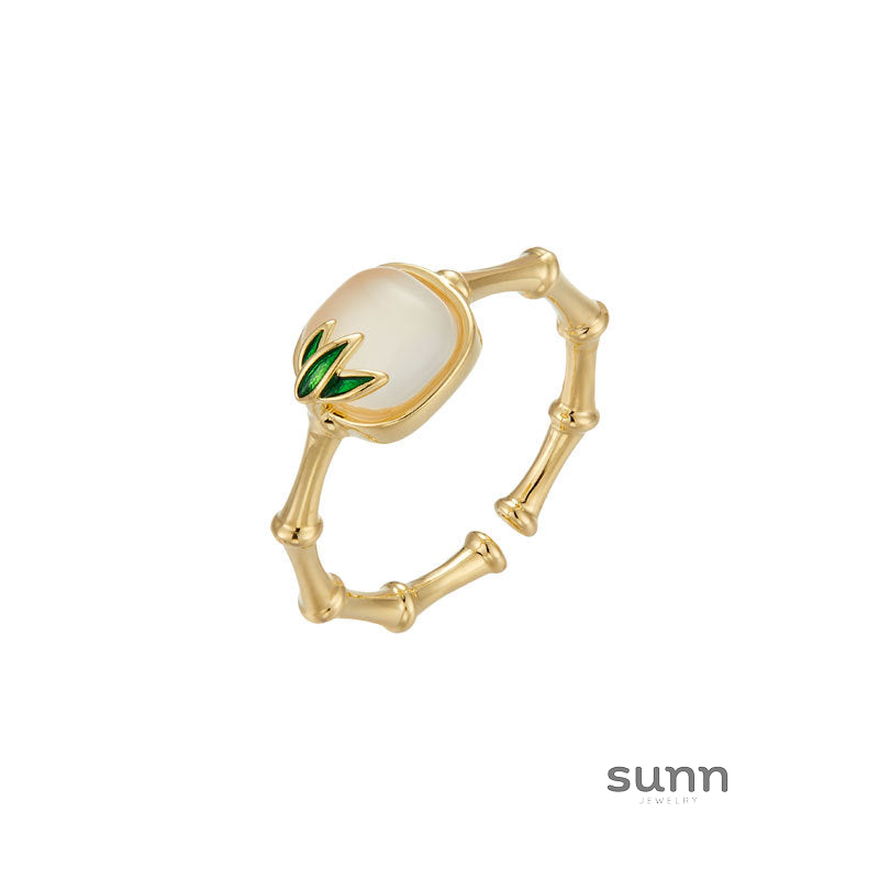 Brystal Agate Bamboo Ring [03NY9OVZ]