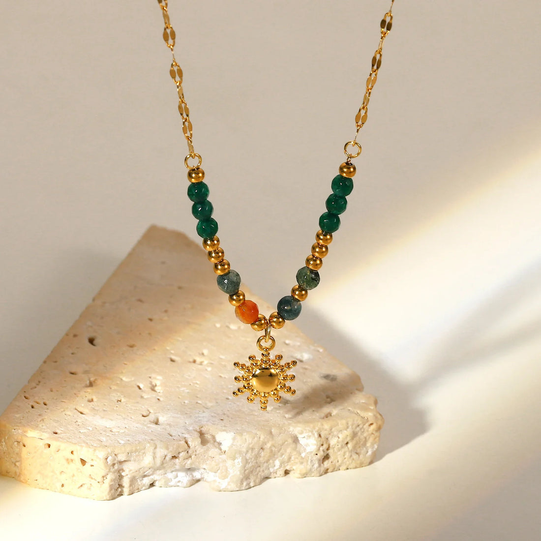 Cady Natural Stone Charm Necklace