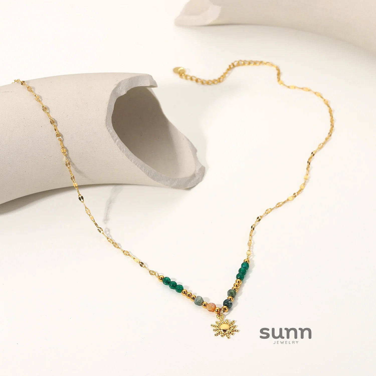 Cady Natural Stone Charm Necklace