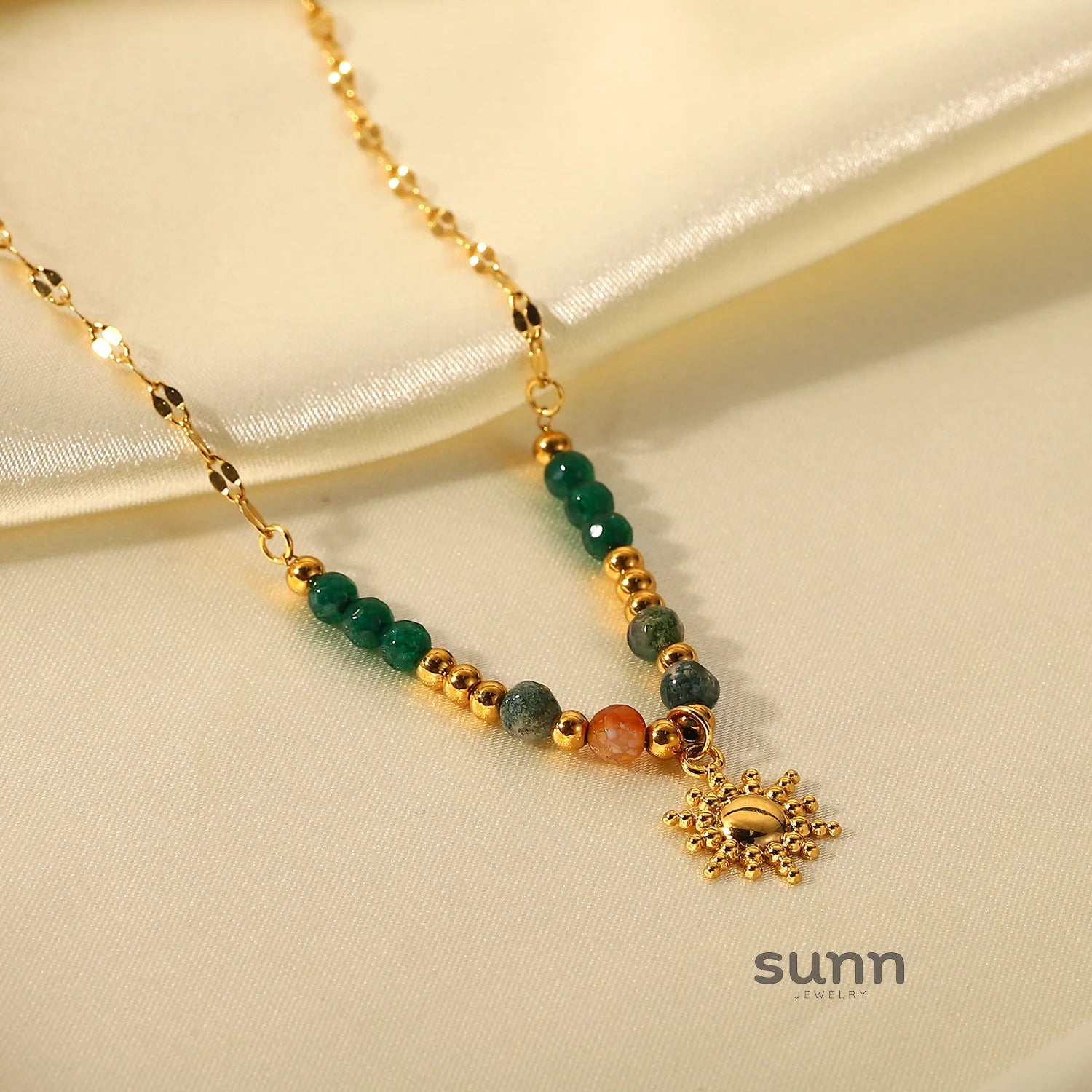 Cady Natural Stone Charm Necklace