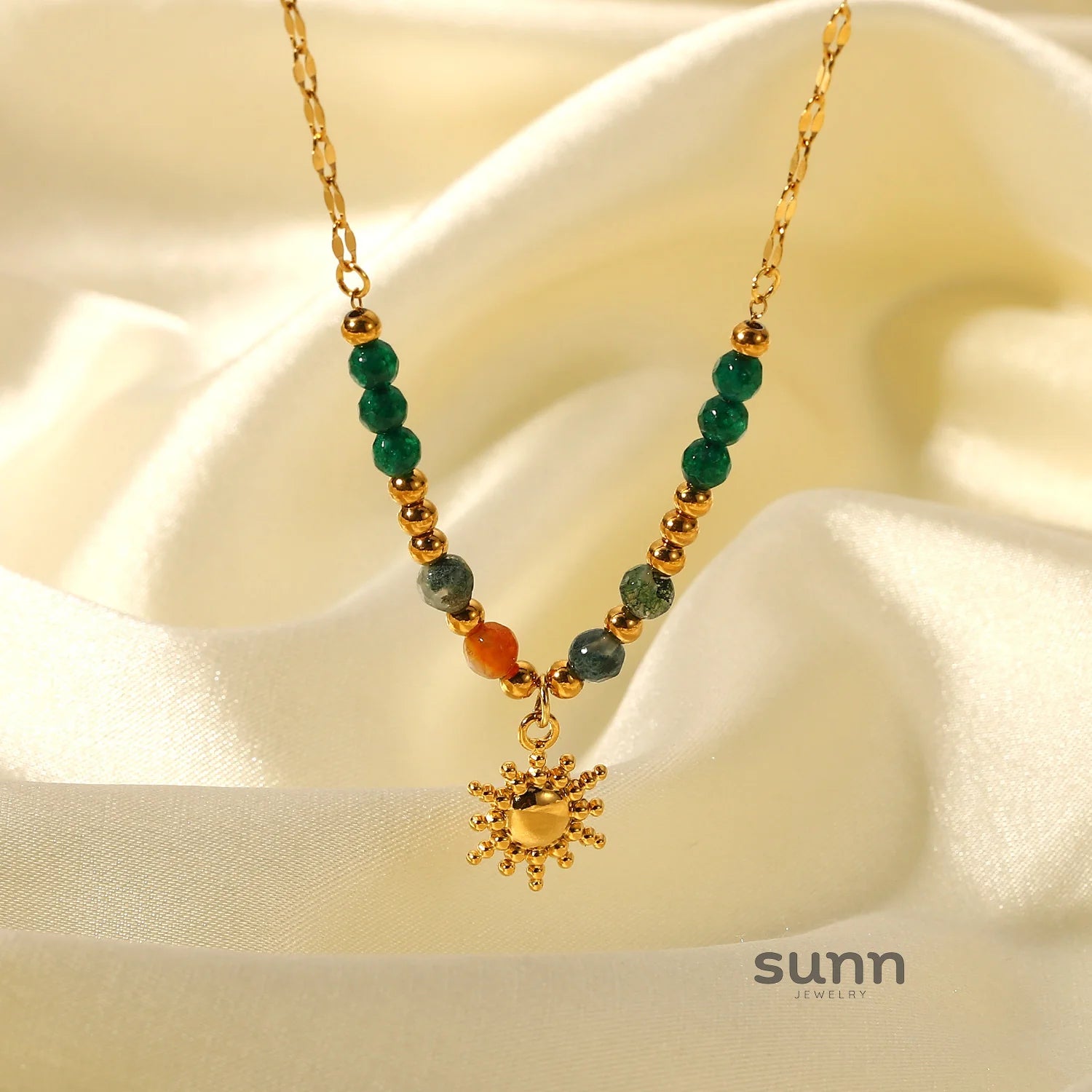 Cady Natural Stone Charm Necklace