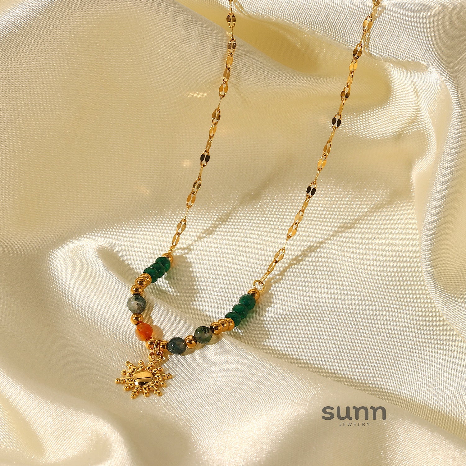 Cady Natural Stone Charm Necklace