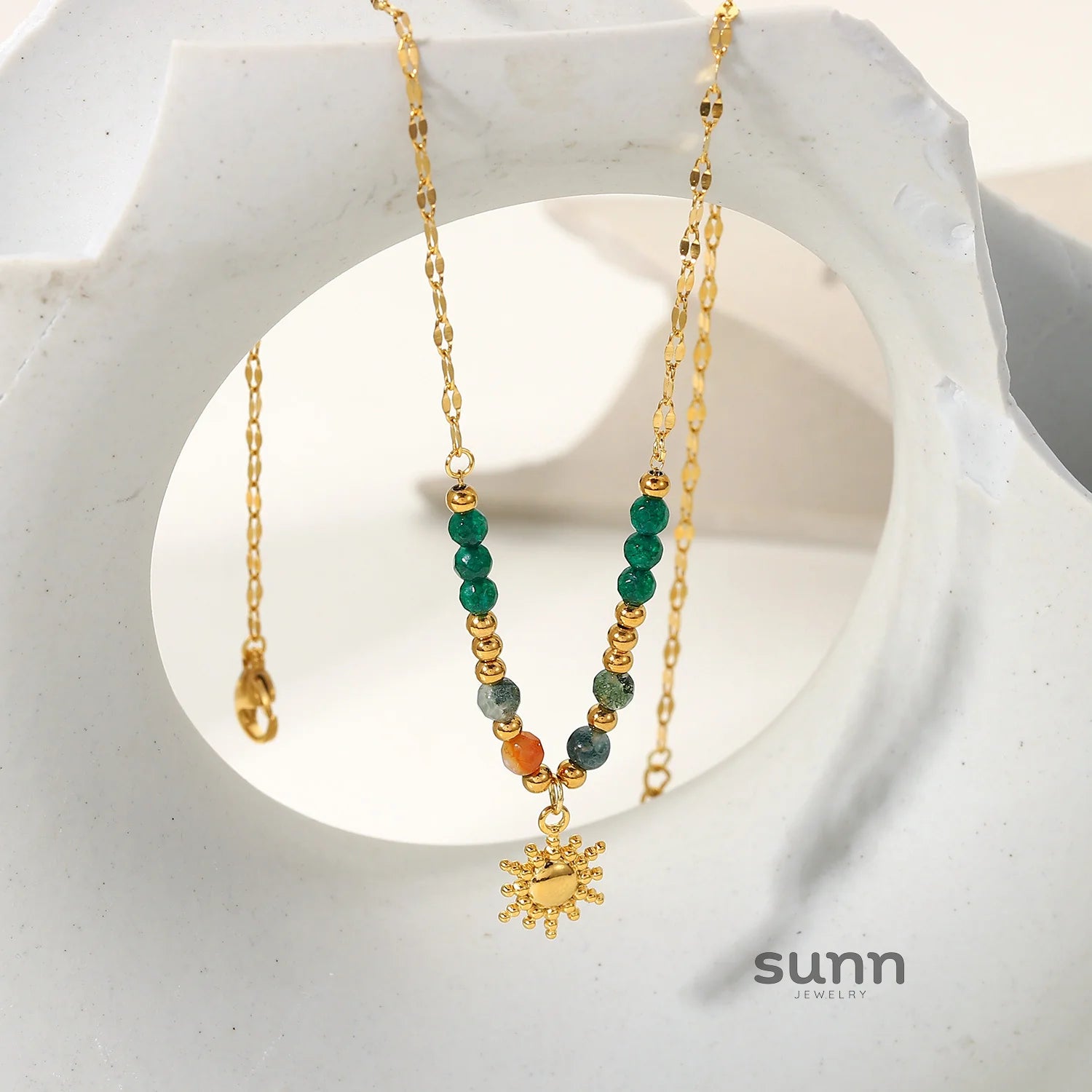 Cady Natural Stone Charm Necklace