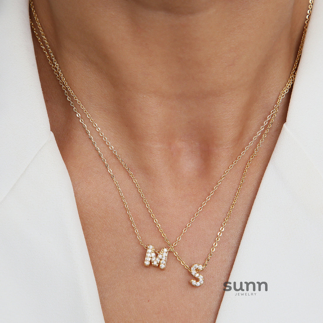 Caelynn Zircon Initial Necklace [2SONTVM7]