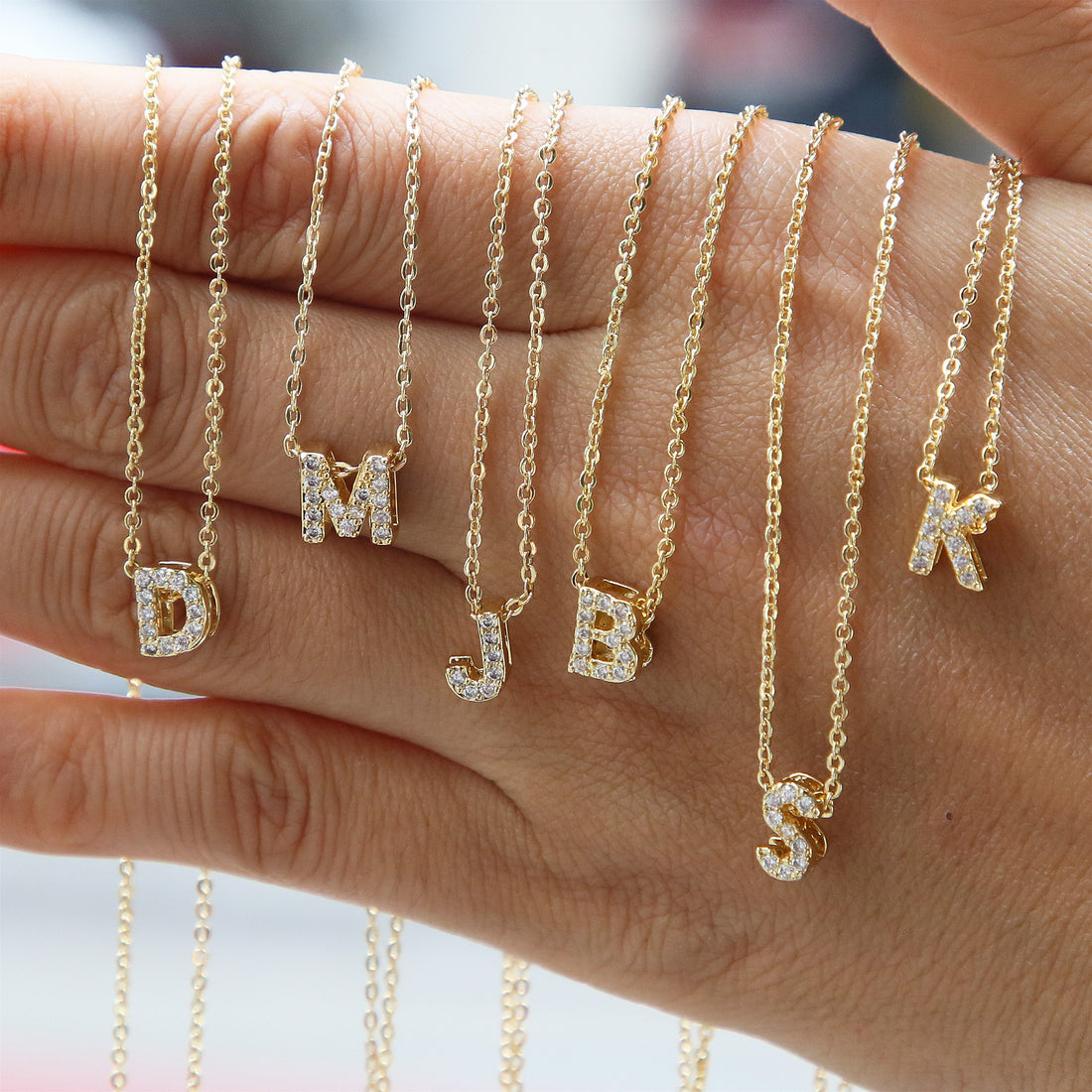 Caelynn Zircon Initial Necklace [2SONTVM7]