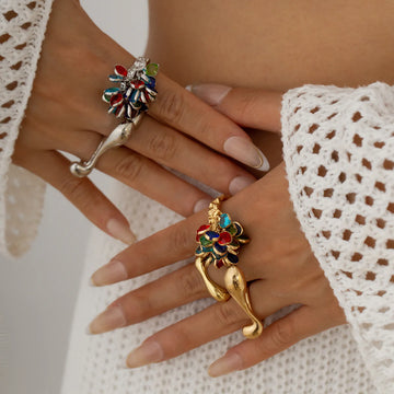Cai Crystal Comma Ring Set
