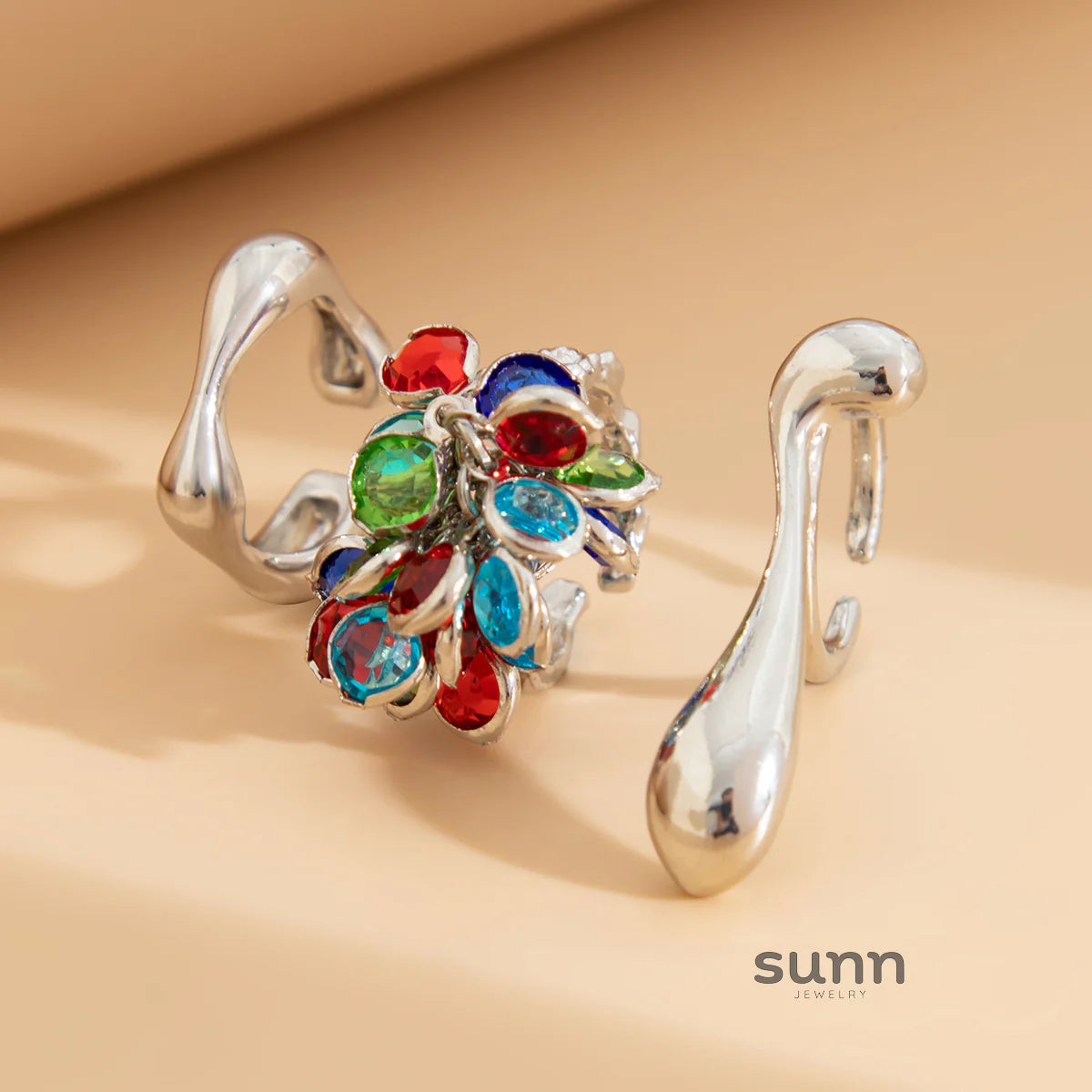 Cai Crystal Comma Ring Set