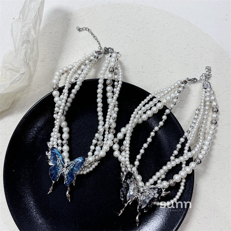 Cai Layered Pearl Butterfly Choker [4P0IGQ3Q]