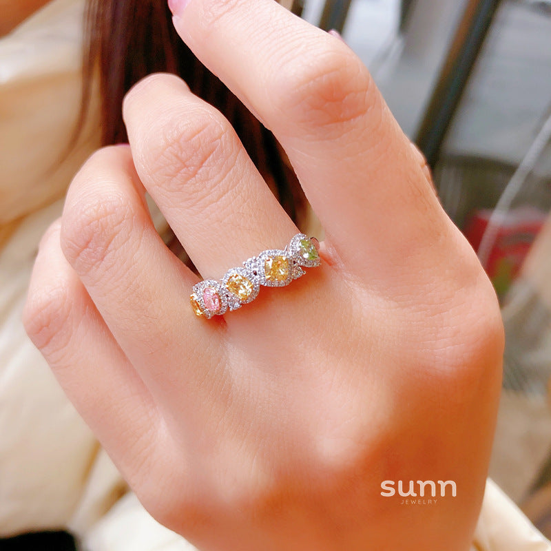 Calee Gemstone Row Ring [T8O11B0C]