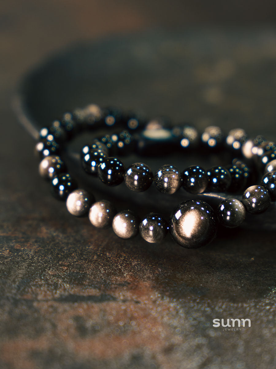 Caliah Silver Obsidian Bracelet