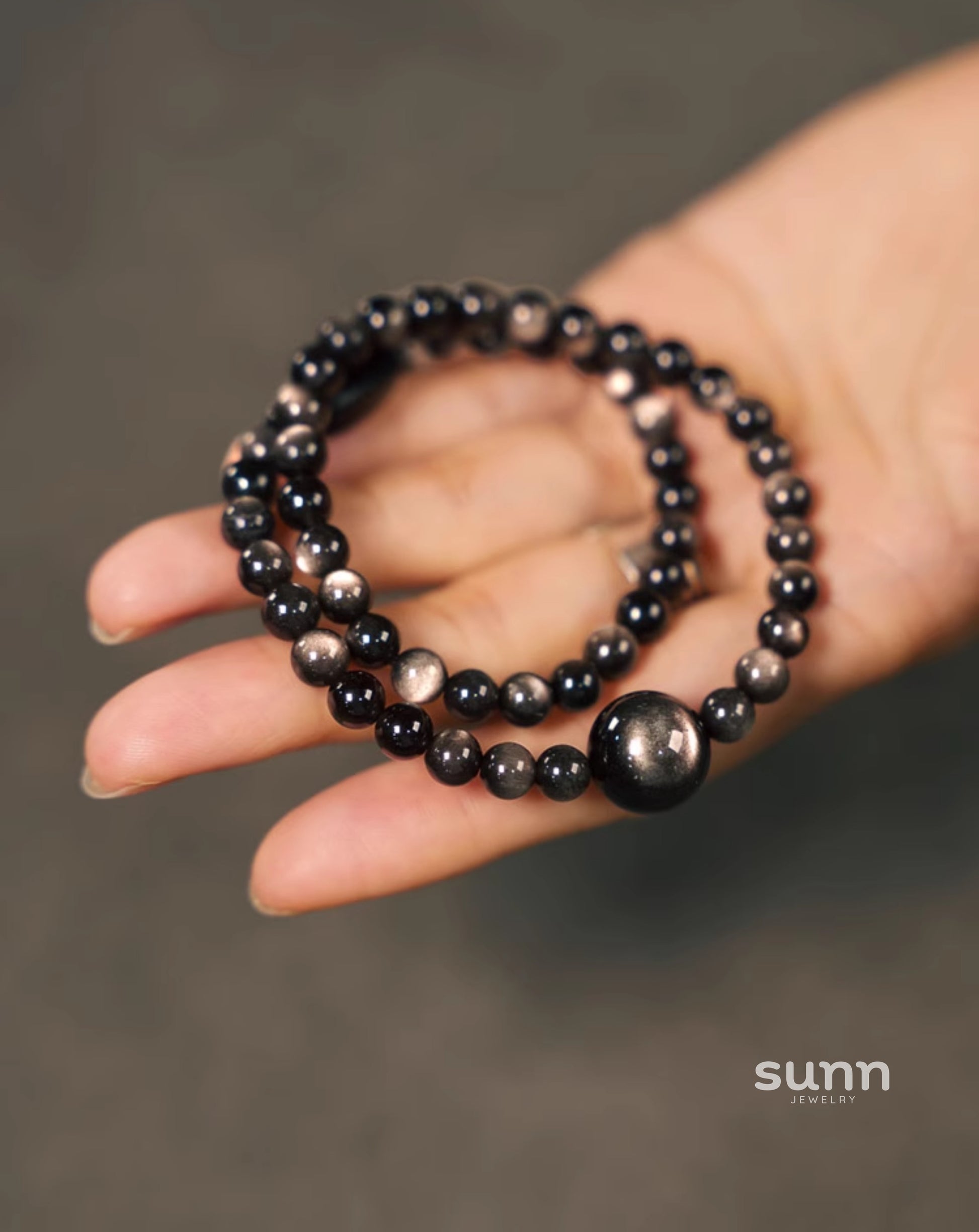 Caliah Silver Obsidian Bracelet