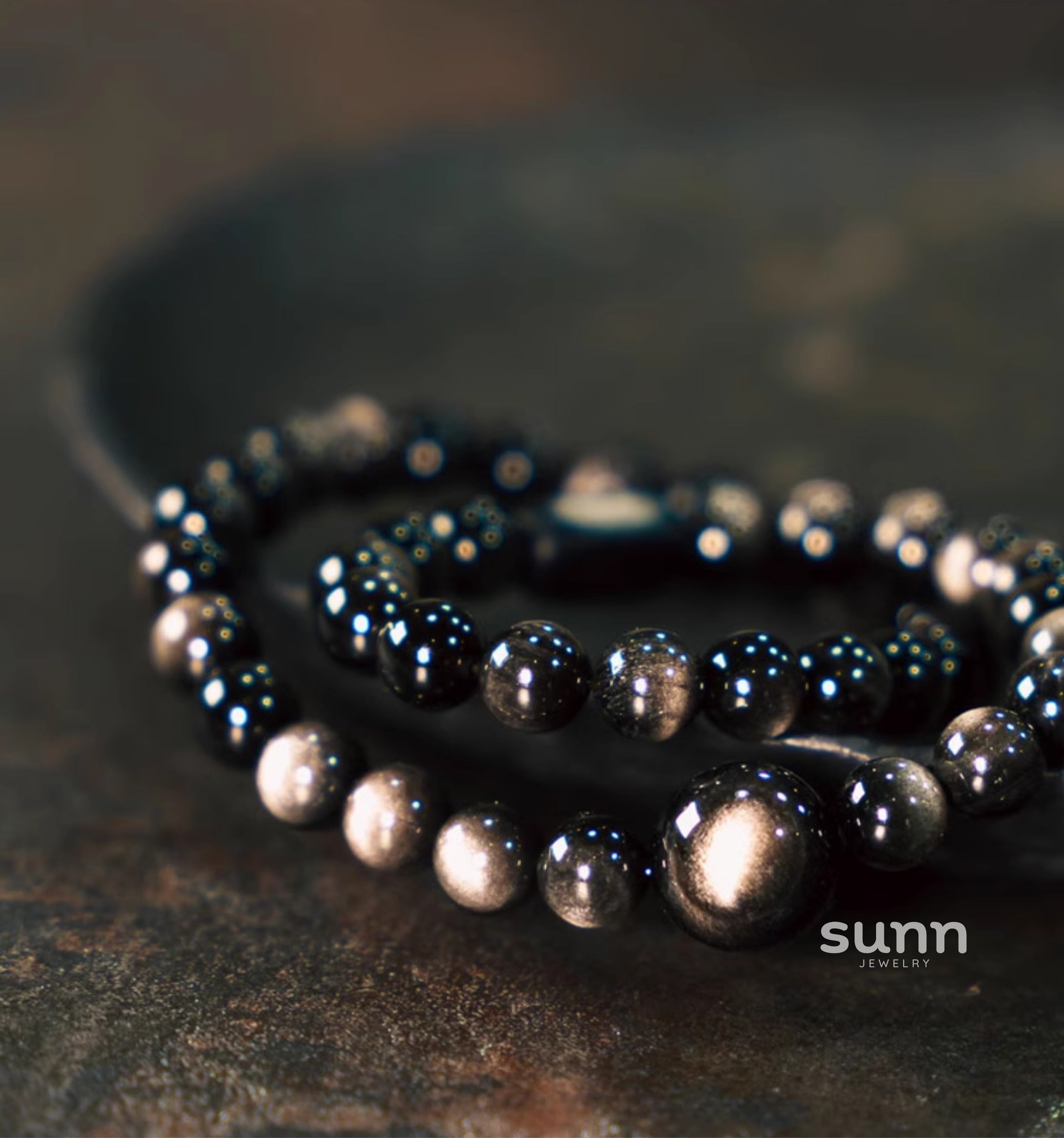 Caliah Silver Obsidian Bracelet