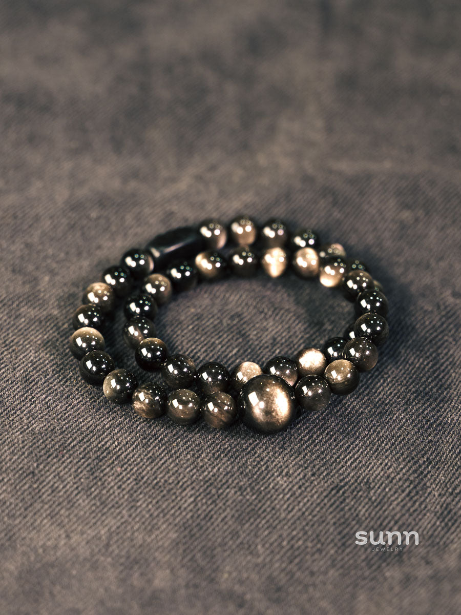 Caliah Silver Obsidian Bracelet