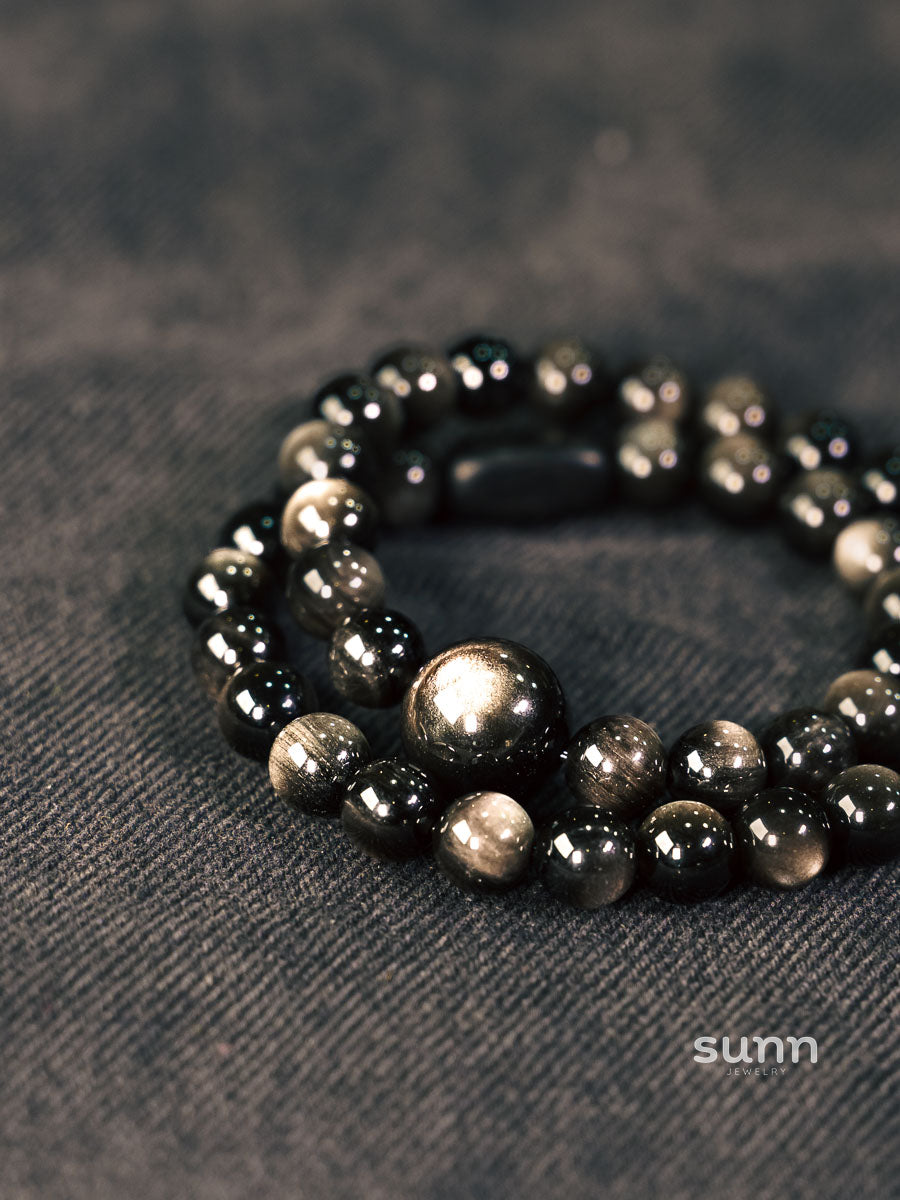 Caliah Silver Obsidian Bracelet