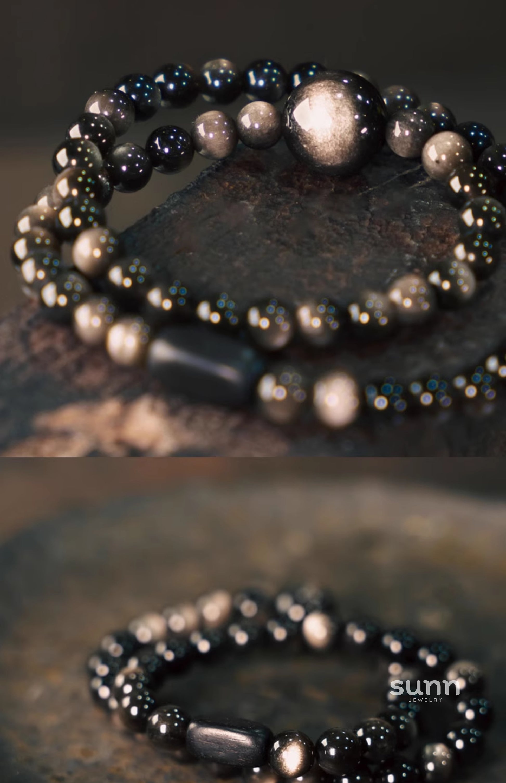 Caliah Silver Obsidian Bracelet