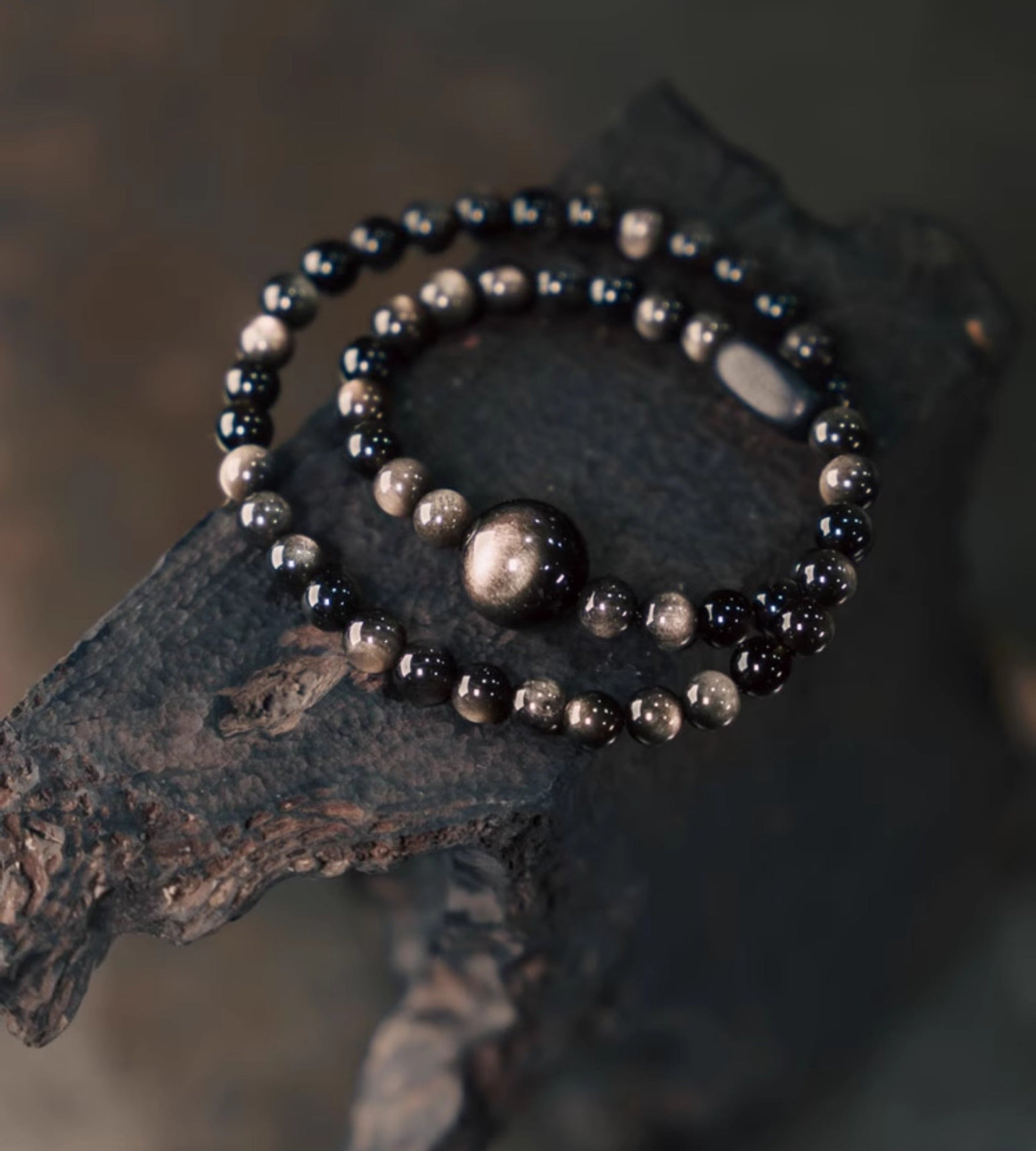 Caliah Silver Obsidian Bracelet